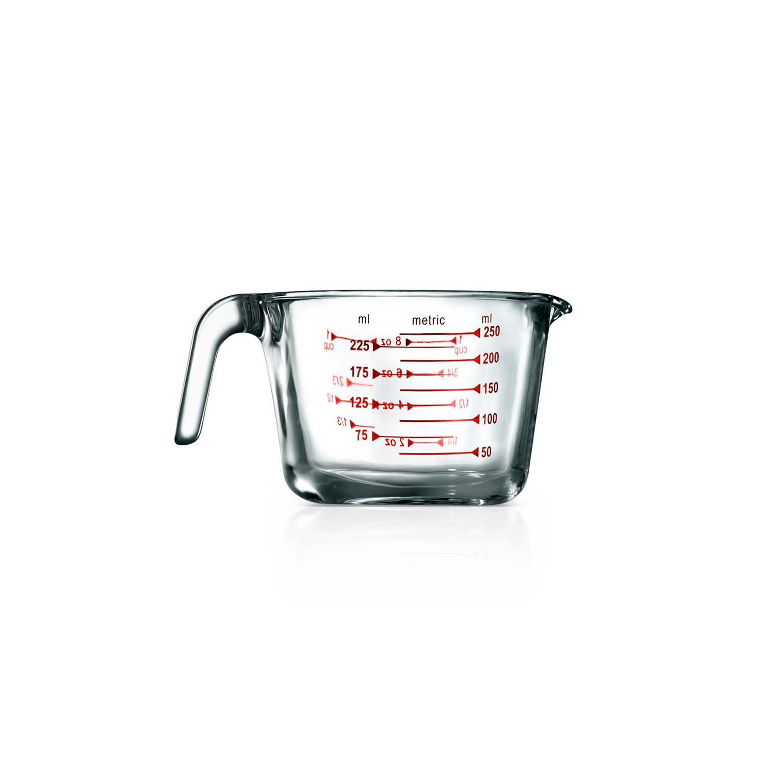 250 ml. High Borosilicate Glass Measuring Cup with Customized Decal Scale