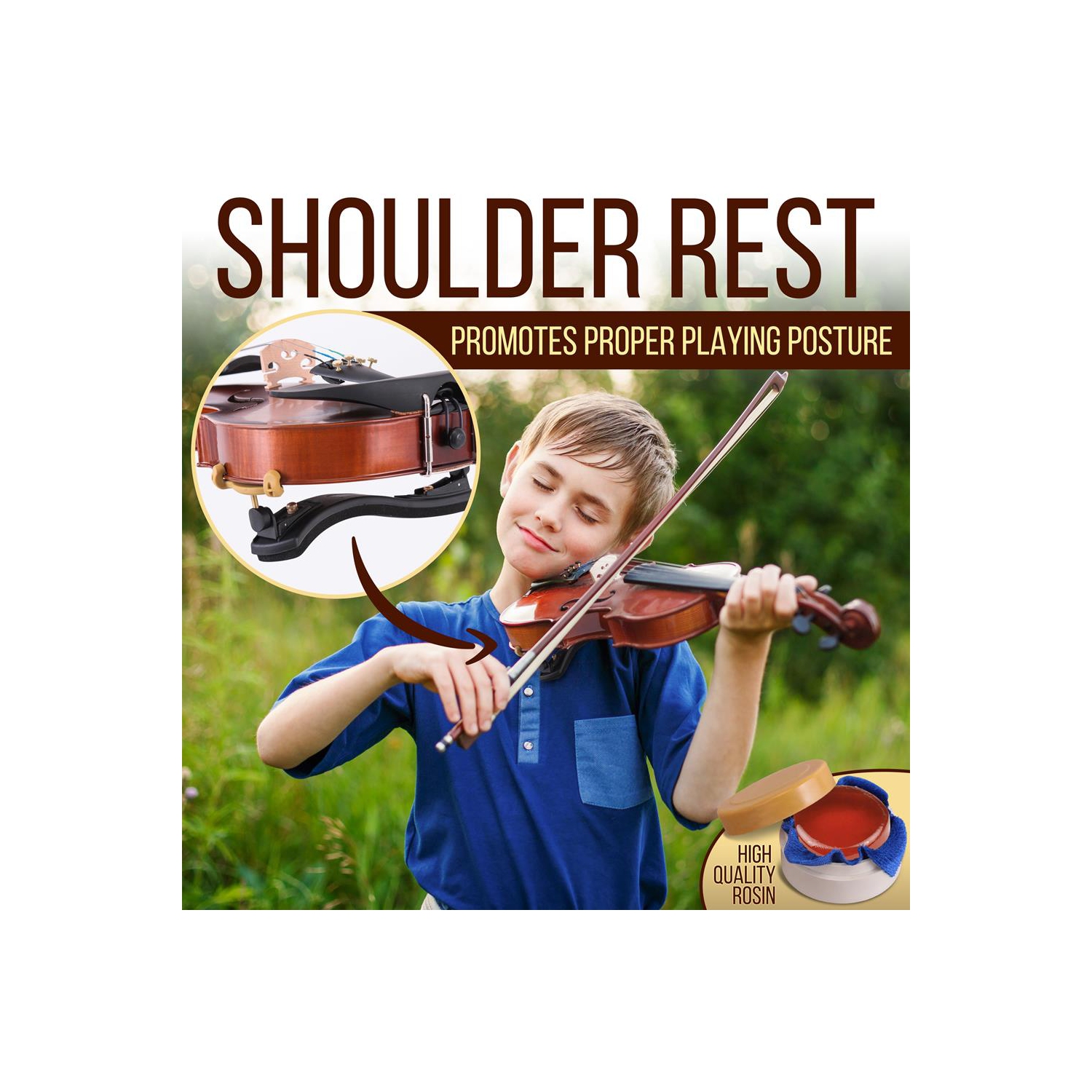 Plywood Violin Stringed Instrument - Student Grade Violin with Accessory Kit Included