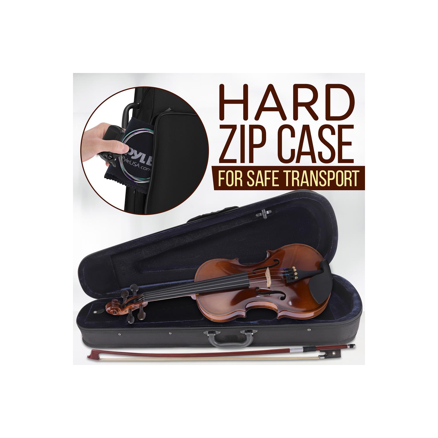 Plywood Violin Stringed Instrument - Student Grade Violin with Accessory Kit Included