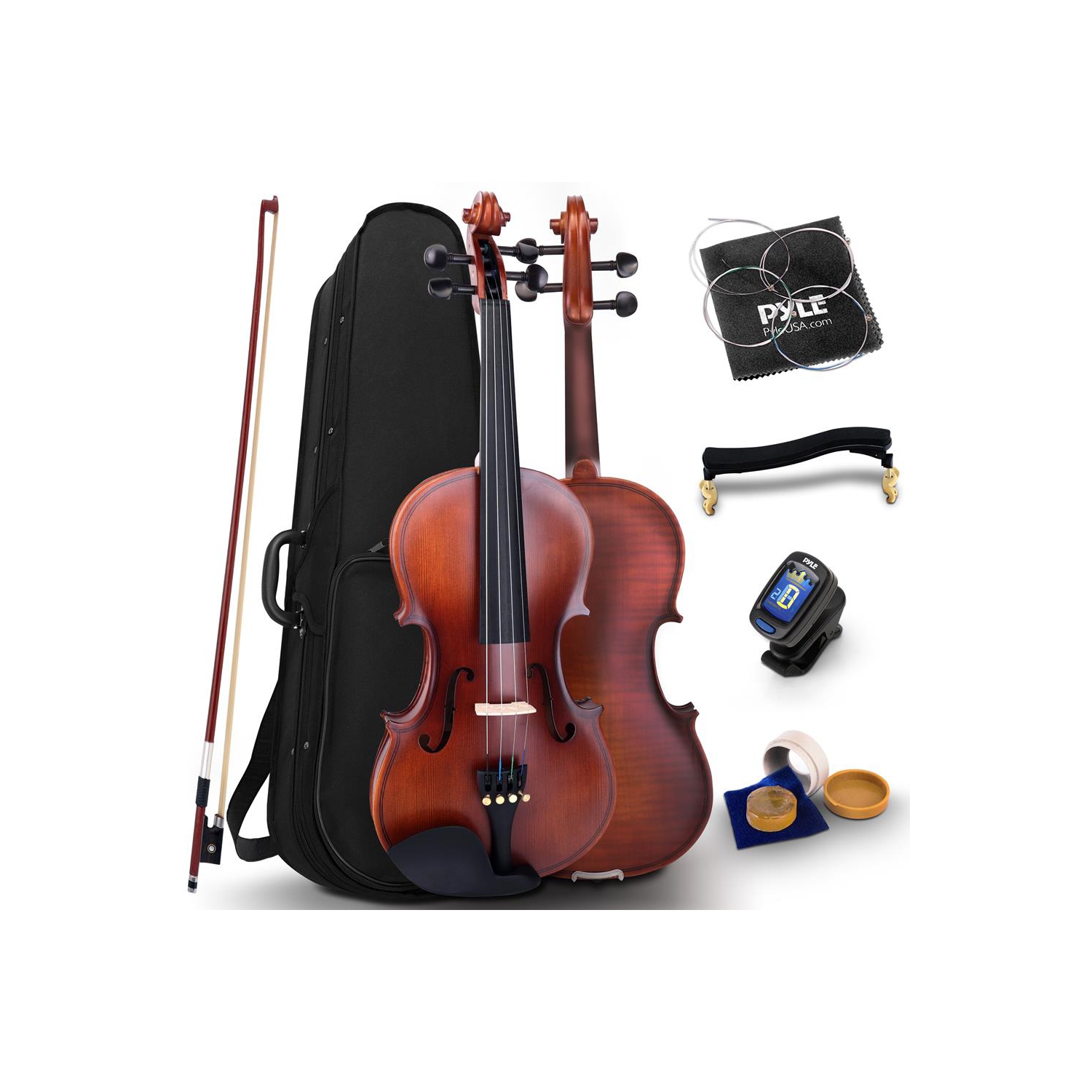 Instrument à cordes de violon en contreplaqué - violon de qualité étudiant avec trousse d'accessoires incluse