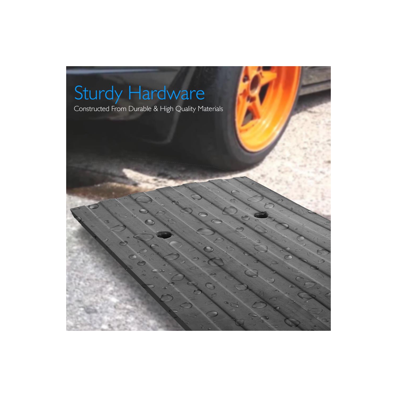 Car/Truck Curb Ramp - Driveway Rubber Threshold Car Curb-Side Bridge