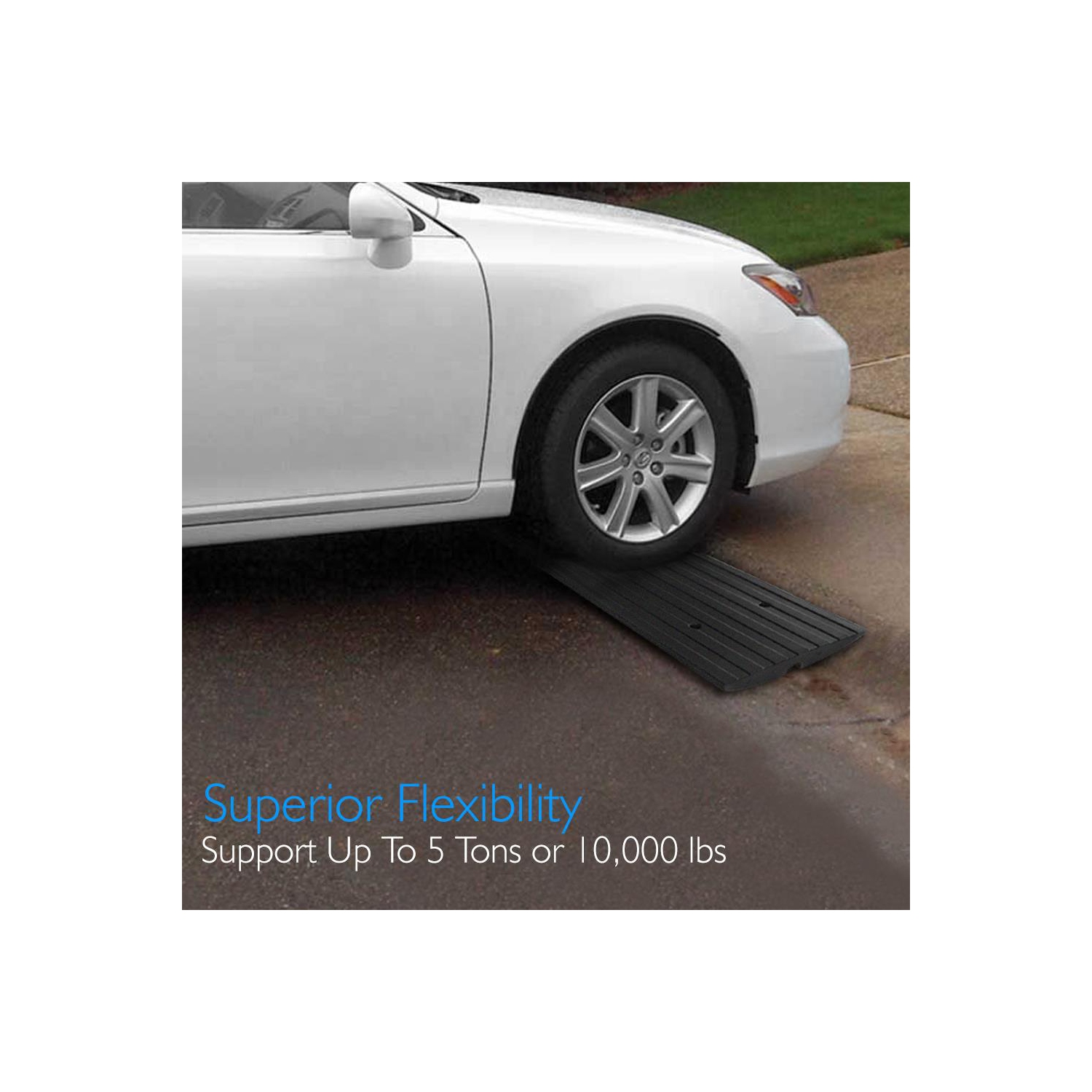 Car/Truck Curb Ramp - Driveway Rubber Threshold Car Curb-Side Bridge