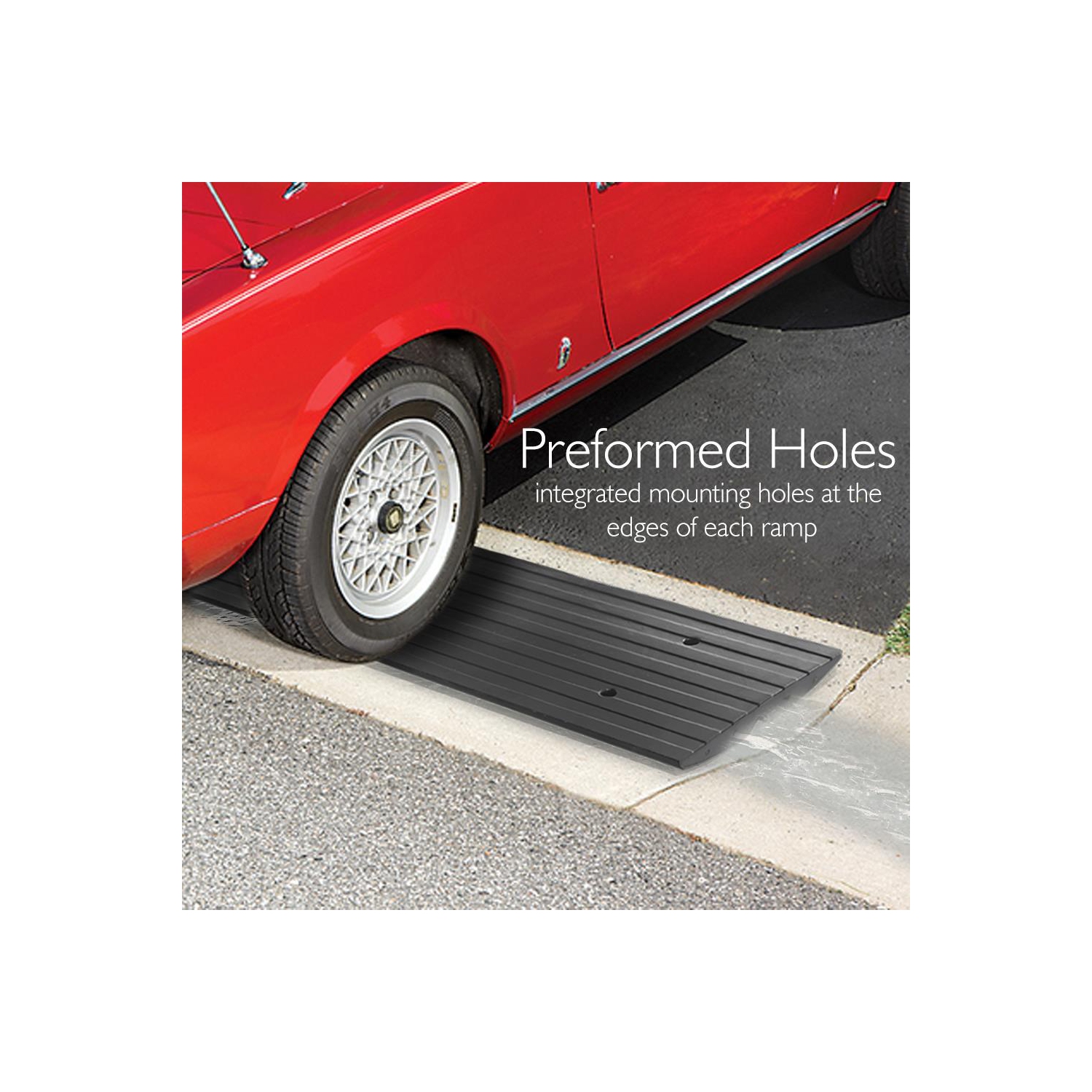 Car/Truck Curb Ramp - Driveway Rubber Threshold Car Curb-Side Bridge