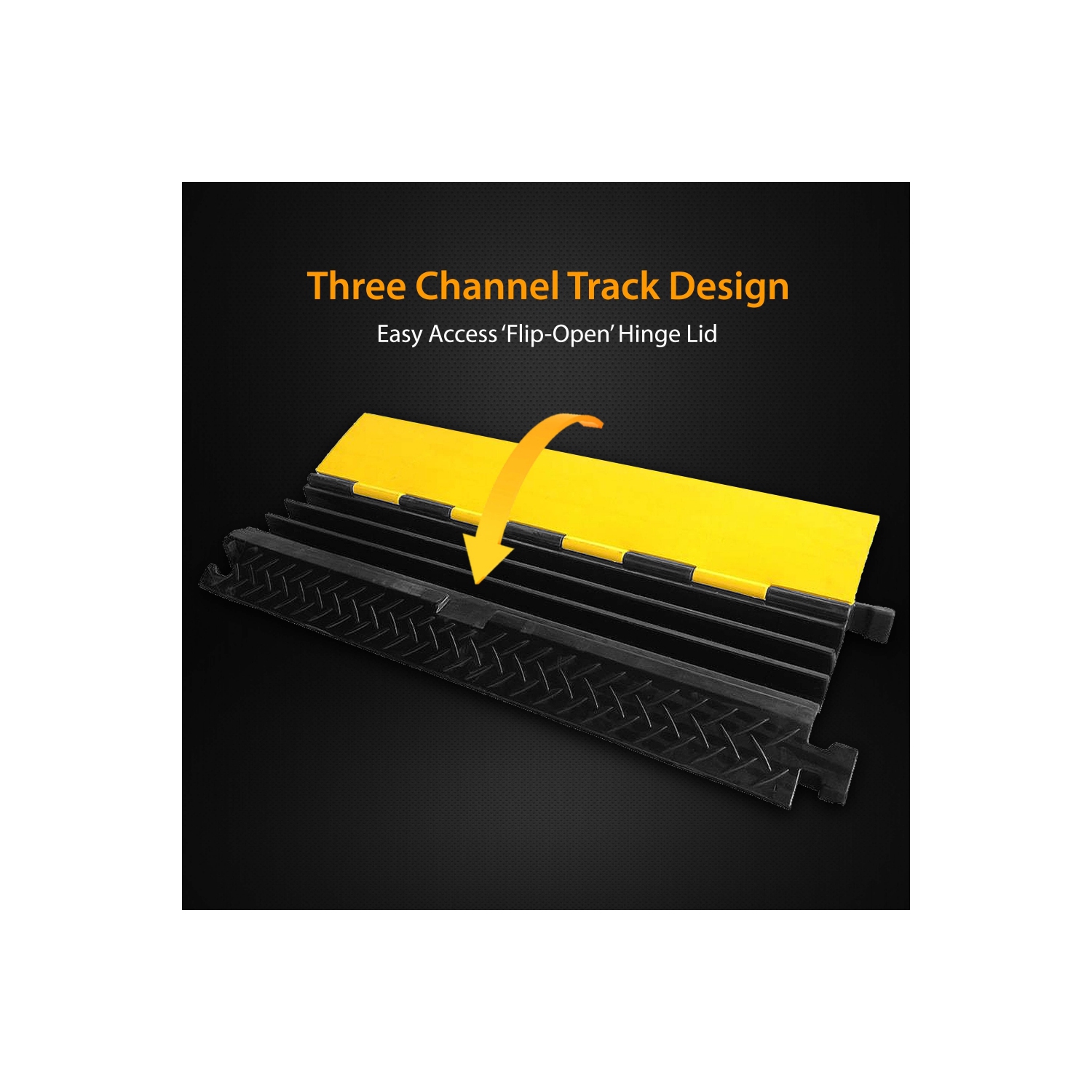 Cable Protector Cover Ramps - Cord/Wire Safety Concealment Floor Tracks with Flip-Open Access Lid, Rugged & Waterproof, Indoor/Outdoor Use