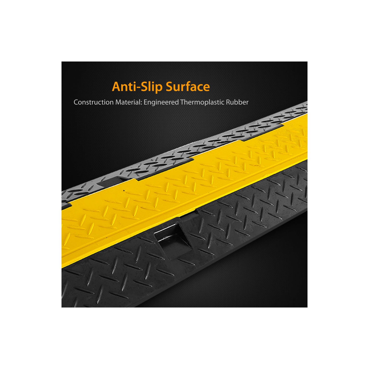 Cable Protector Cover Ramps - Cord/Wire Safety Concealment Floor Tracks with Flip-Open Access Lid, Rugged & Waterproof, Indoor/Outdoor Use