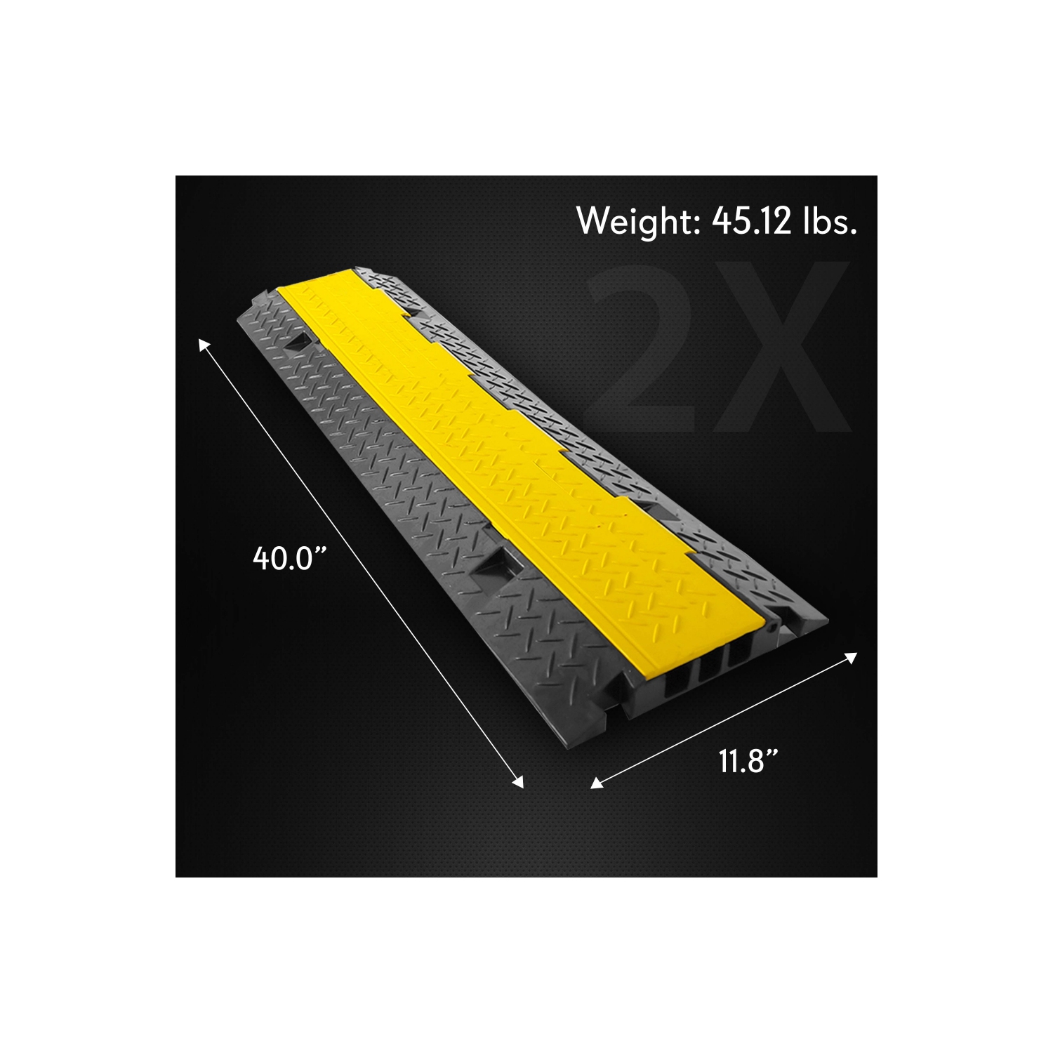 Cable Protector Cover Ramps - Cord/Wire Safety Concealment Floor Tracks with Flip-Open Access Lid, Rugged & Waterproof, Indoor/Outdoor Use