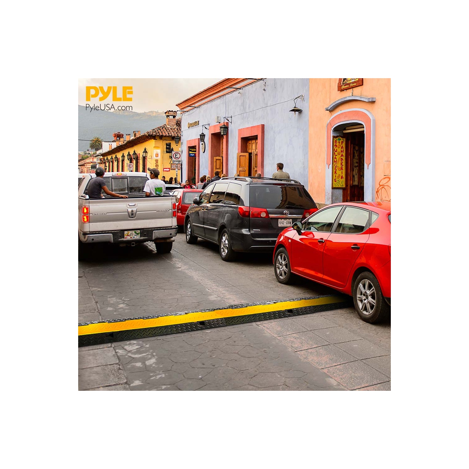 Cable Protector Cover Ramps - Cord/Wire Safety Concealment Floor Tracks with Flip-Open Access Lid, Rugged & Waterproof, Indoor/Outdoor Use