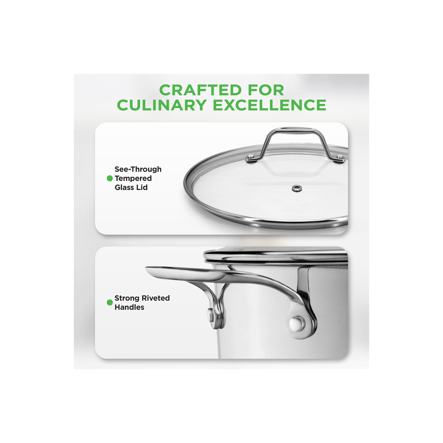 Marmite en acier inoxydable - 15 pintes, récipient à induction robuste, récipient à soupe avec couvercle