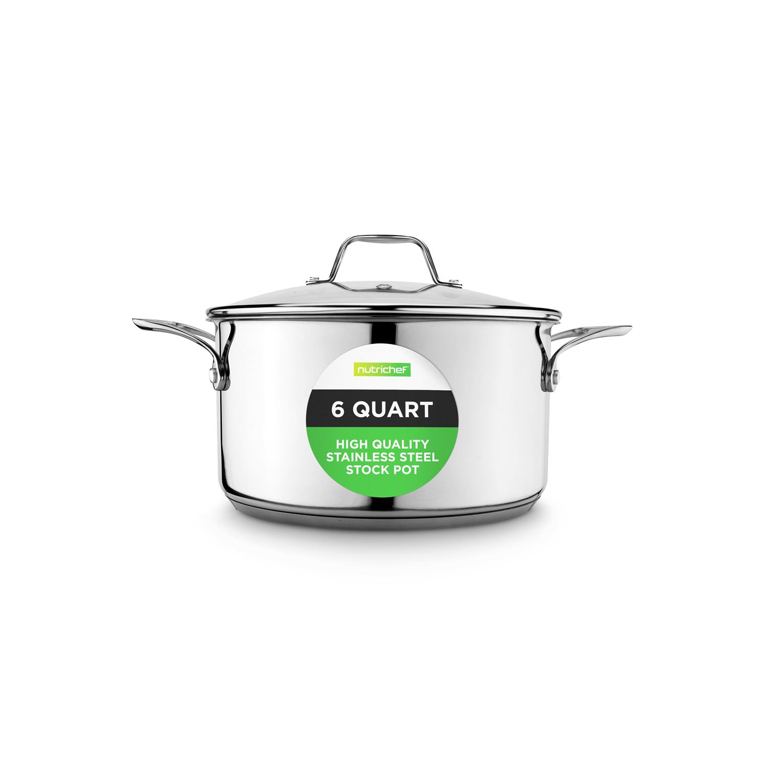 Stainless Steel Cookware Stockpot - 6 Quart, Heavy Duty Induction Pot, Soup Pot With Lid