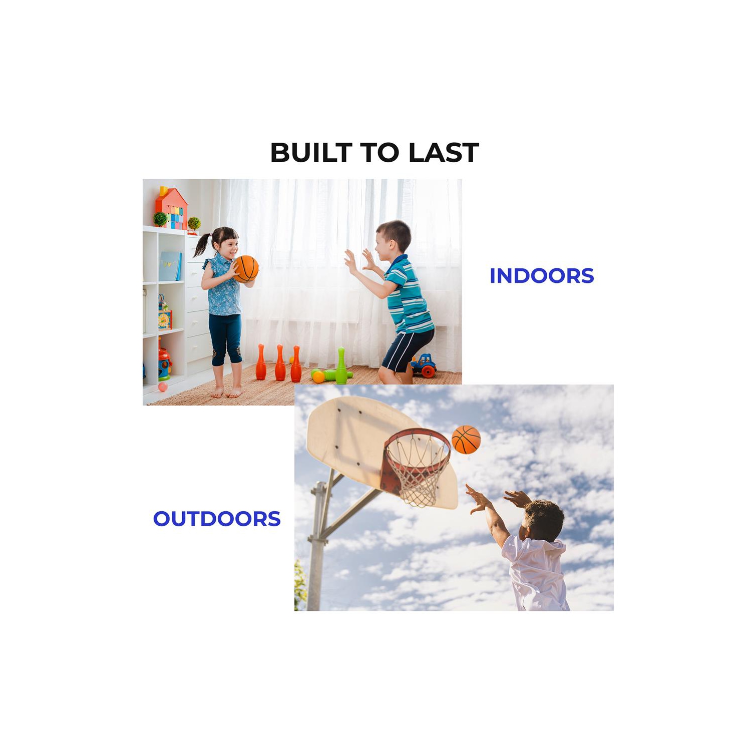 4 Pcs. Rubber Basketball - Made for Indoor and Outdoor Basketball Games with Deep Channel Construction