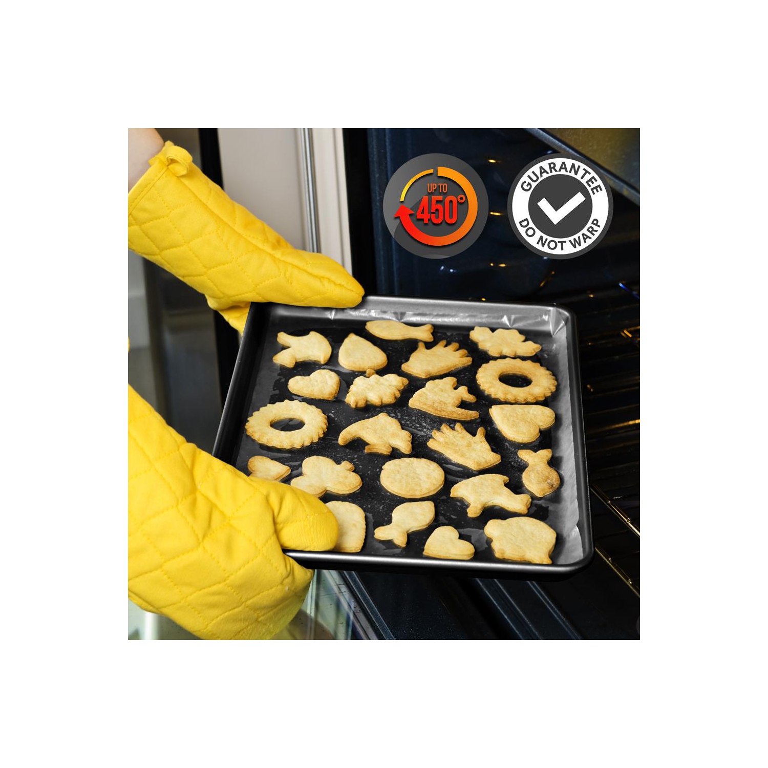 Non-stick Mega Bake Pan - Stylish Metallic Coating, Dishwasher Safe and PFOA, PFOS, PTFE Free