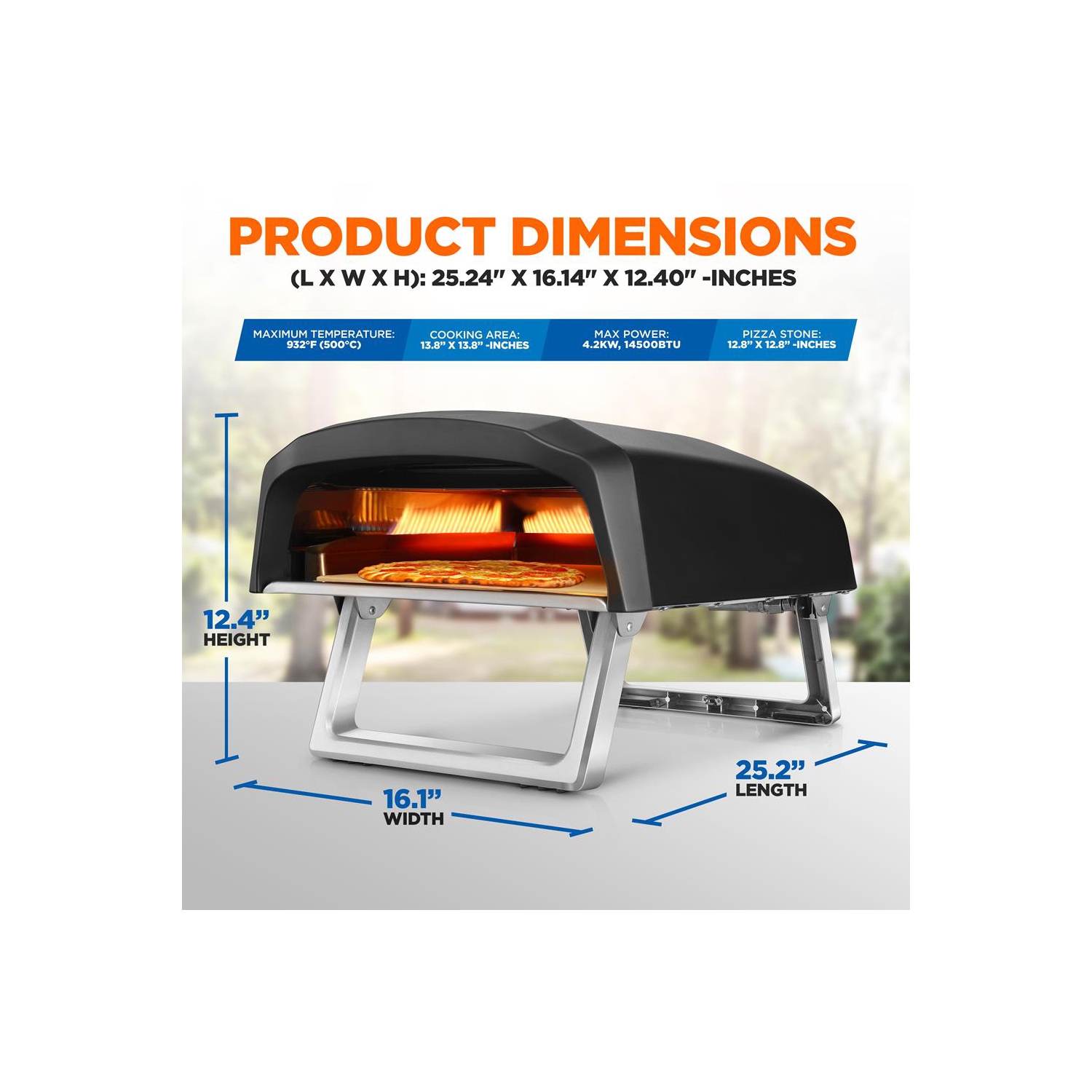 Portable Outdoor Pizza Oven - Gas Fired, Fire & Stone Outdoor Pizza Oven