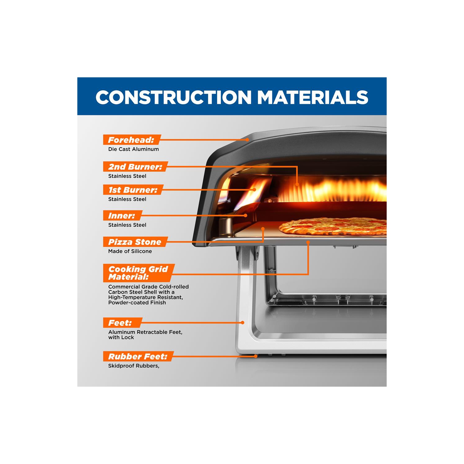 Portable Outdoor Pizza Oven - Gas Fired, Fire & Stone Outdoor Pizza Oven