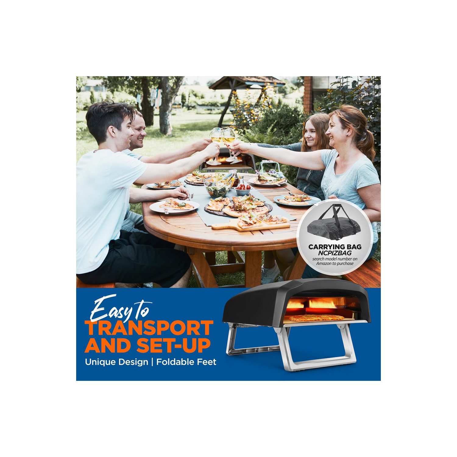 Portable Outdoor Pizza Oven - Gas Fired, Fire & Stone Outdoor Pizza Oven