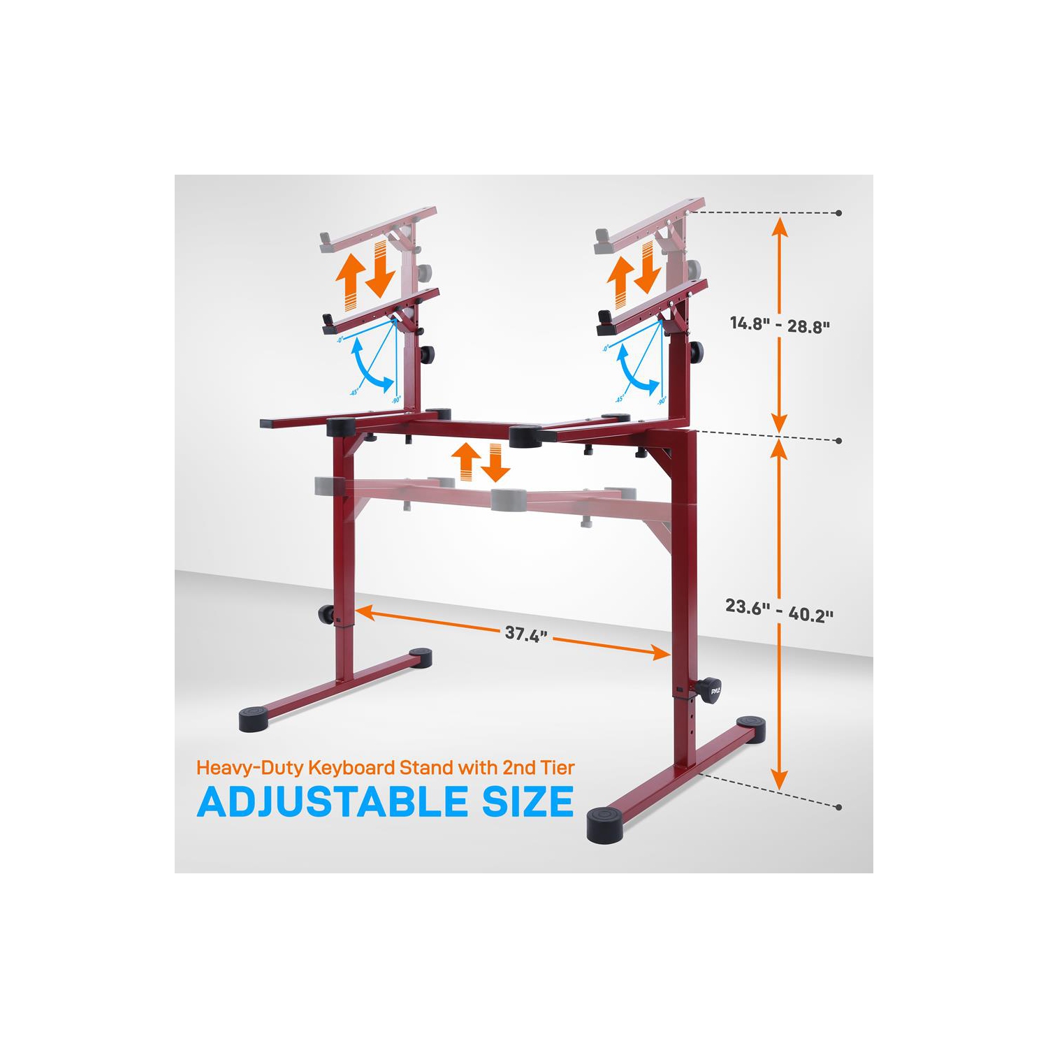 Support pour clavier robuste - Support à musique réglable en hauteur avec 2nd niveaux