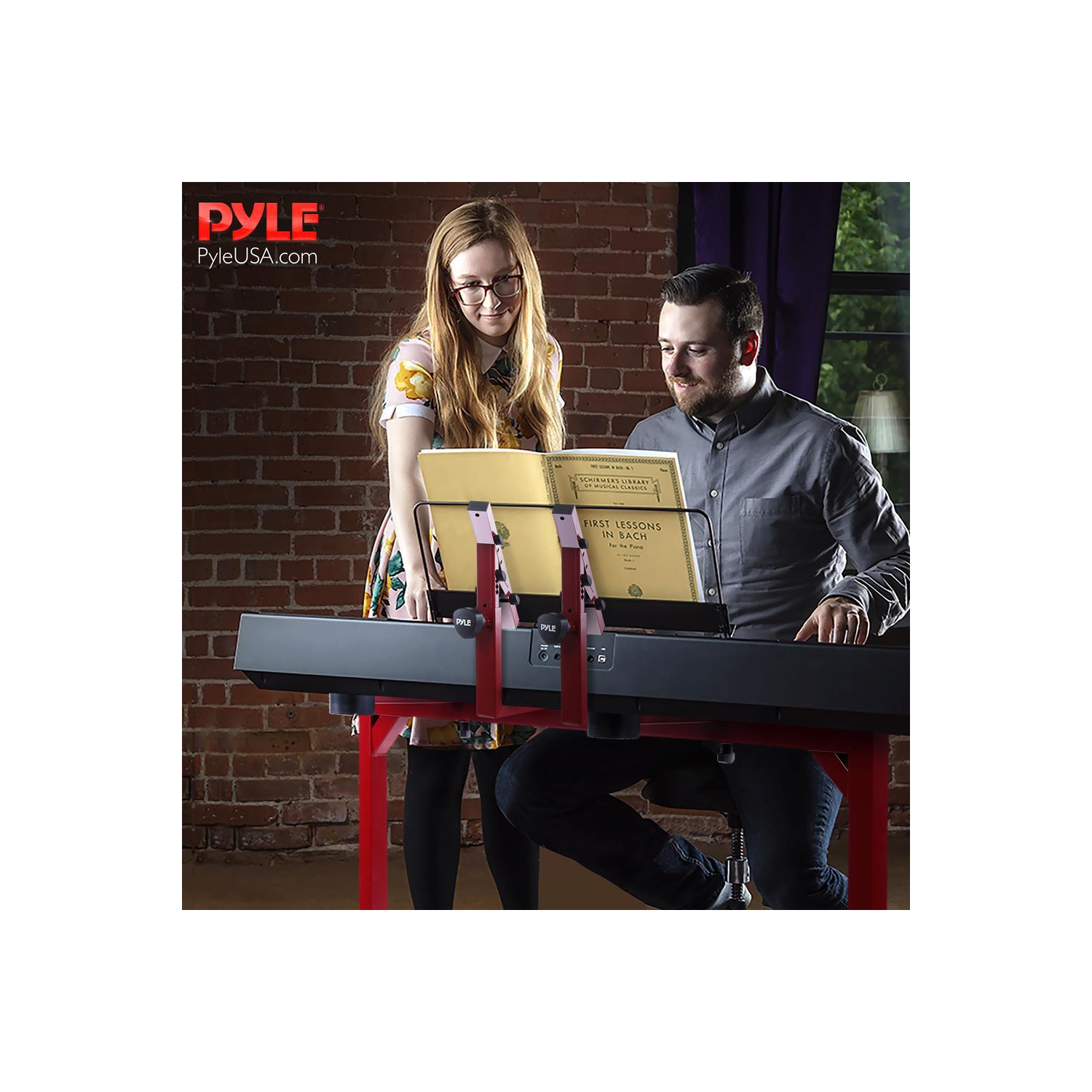 Support pour clavier robuste - Support à musique réglable en hauteur avec 2nd niveaux