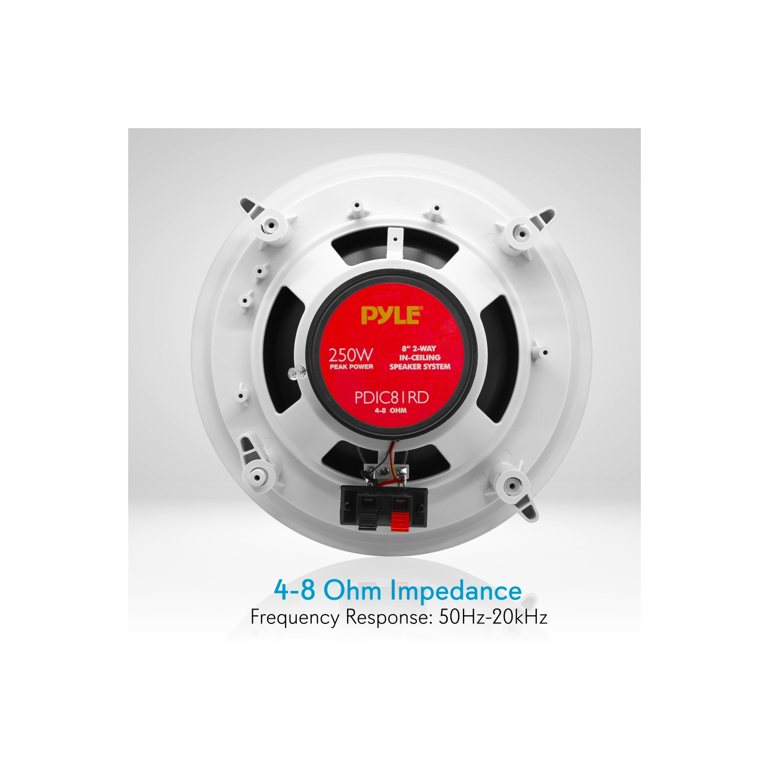 Système de haut-parleurs encastrables au plafond/muraux de 8 po, 2 voies, encastré, blanc