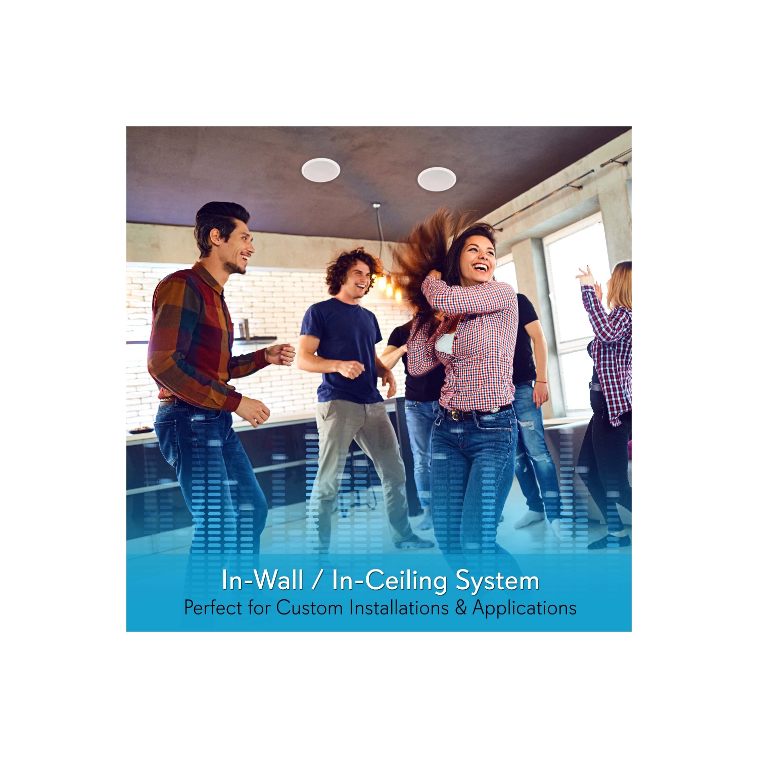 Système de haut-parleurs encastrables au plafond/muraux de 8 po, 2 voies, encastré, blanc