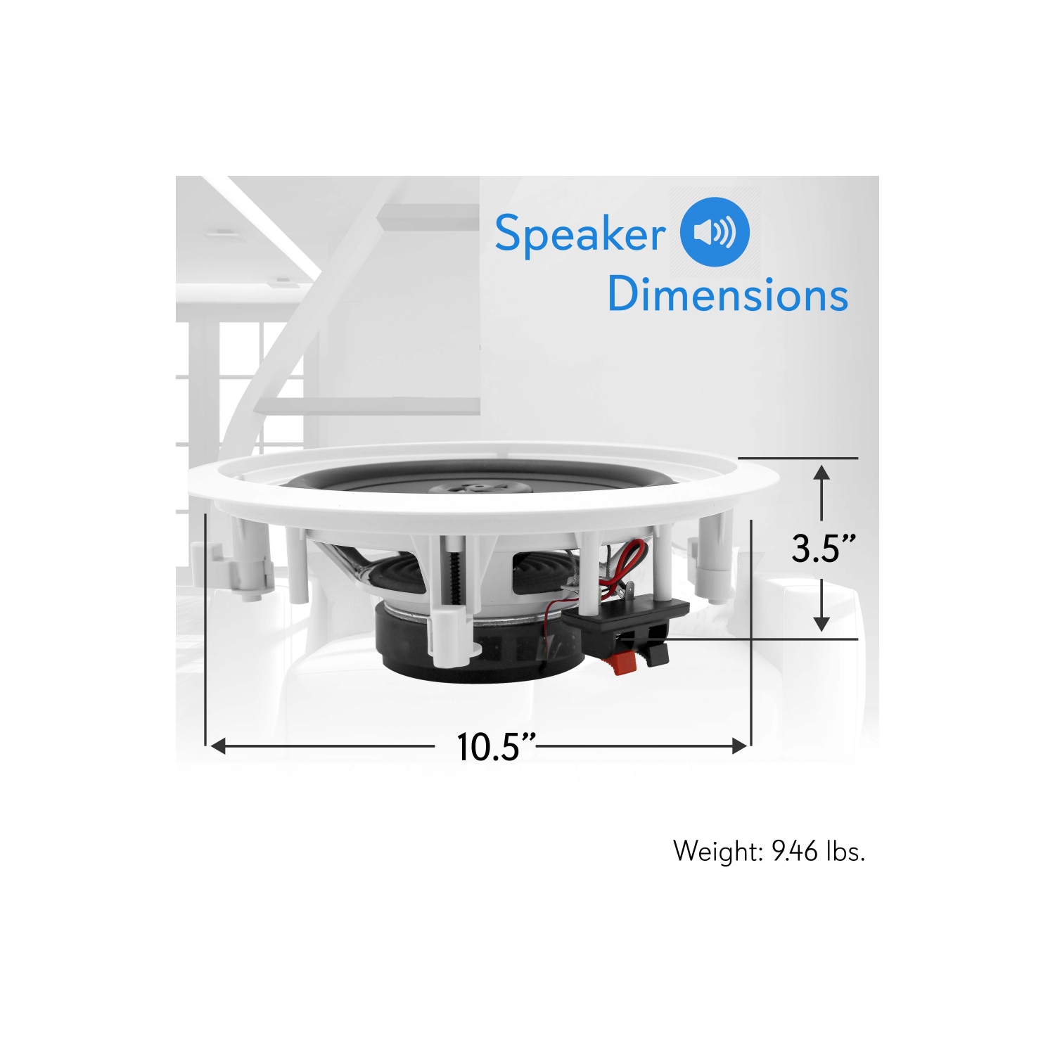 Système de haut-parleurs encastrables au plafond/muraux de 8 po, 2 voies, encastré, blanc