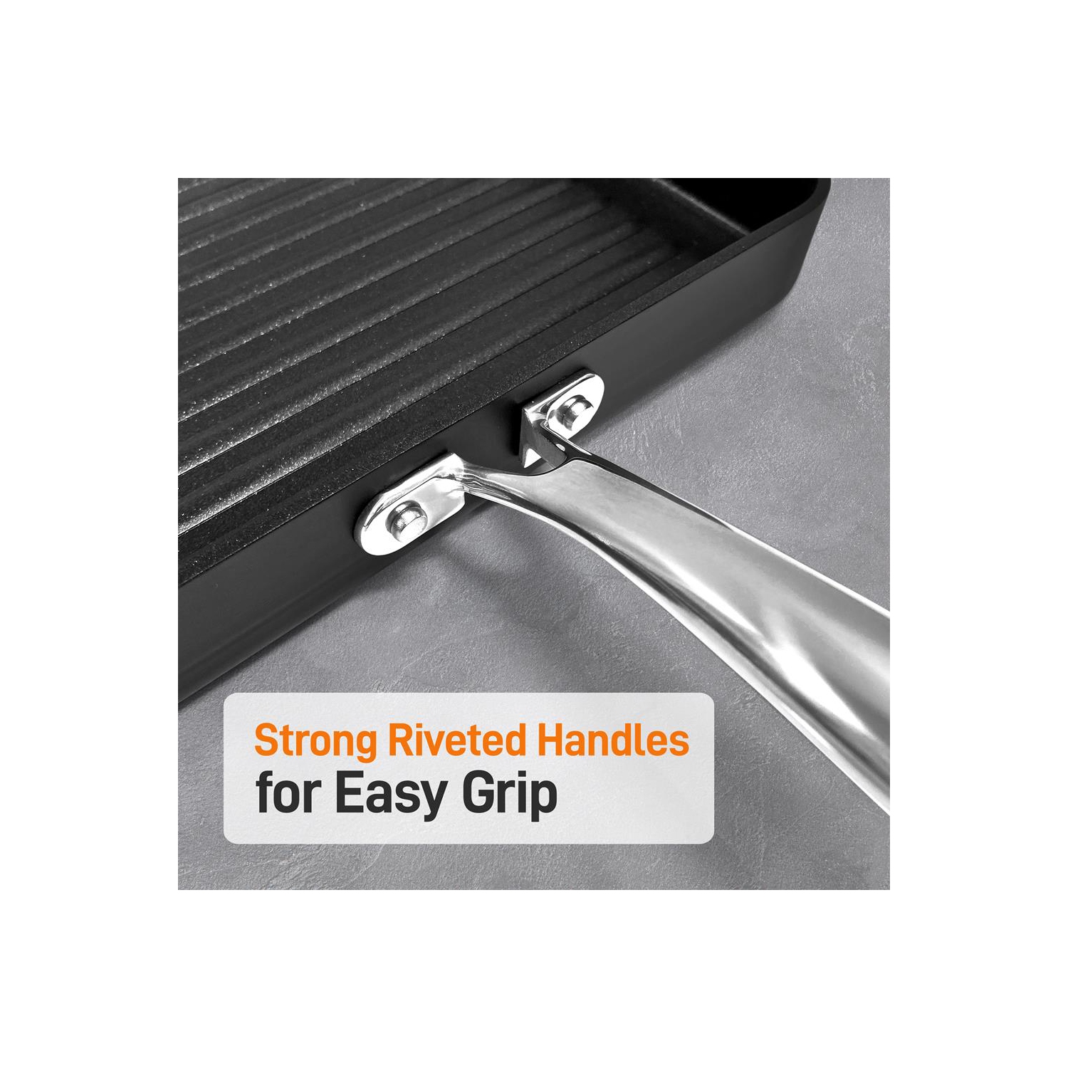11’’ Hard-Anodized Nonstick Grill & Griddle - Dishwasher Safe Nonstick Grill Pan