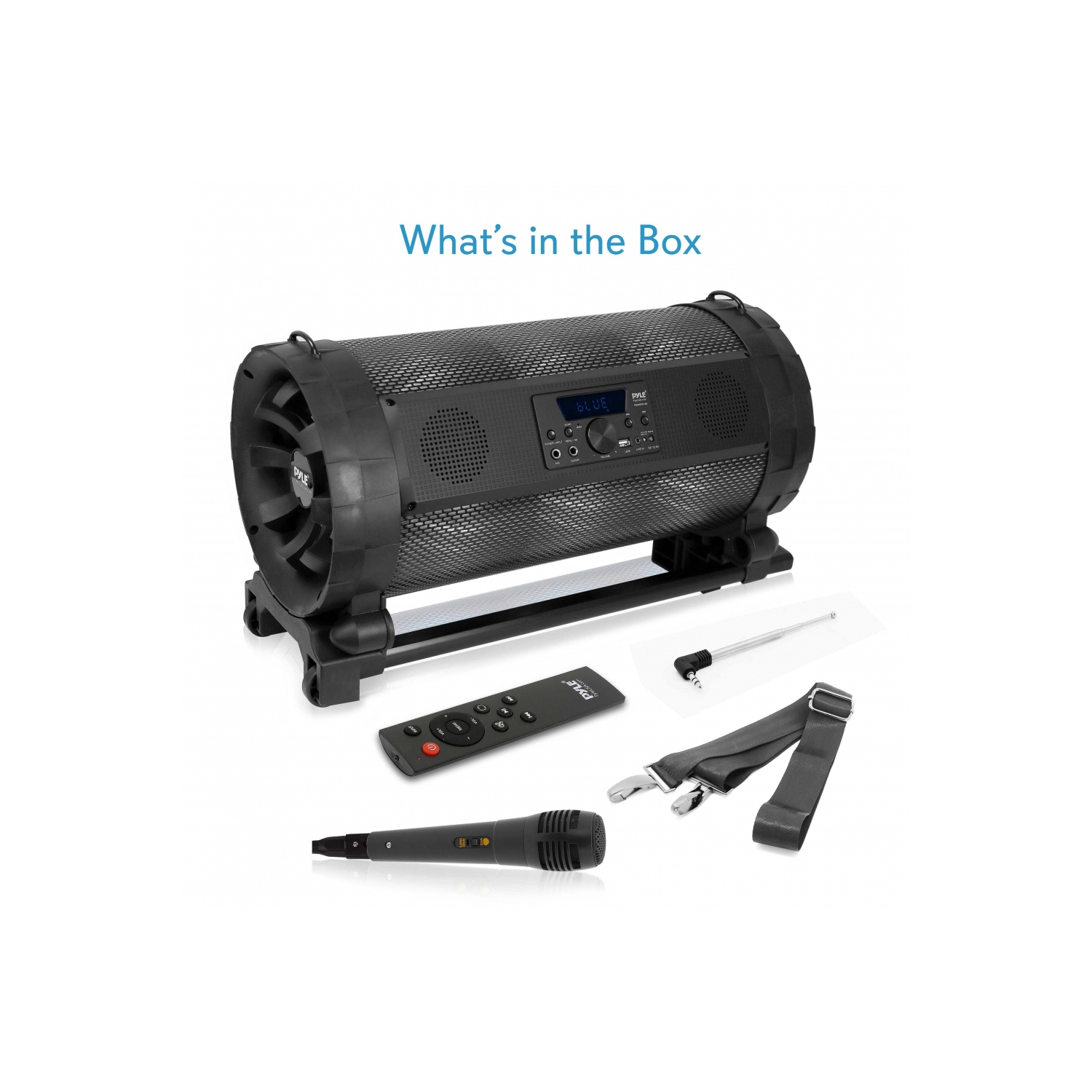 Minichaîne Bluetooth - haut-parleur stéréo sans fil/portatif avec DEL, radio FM et microphone karaoké inclus