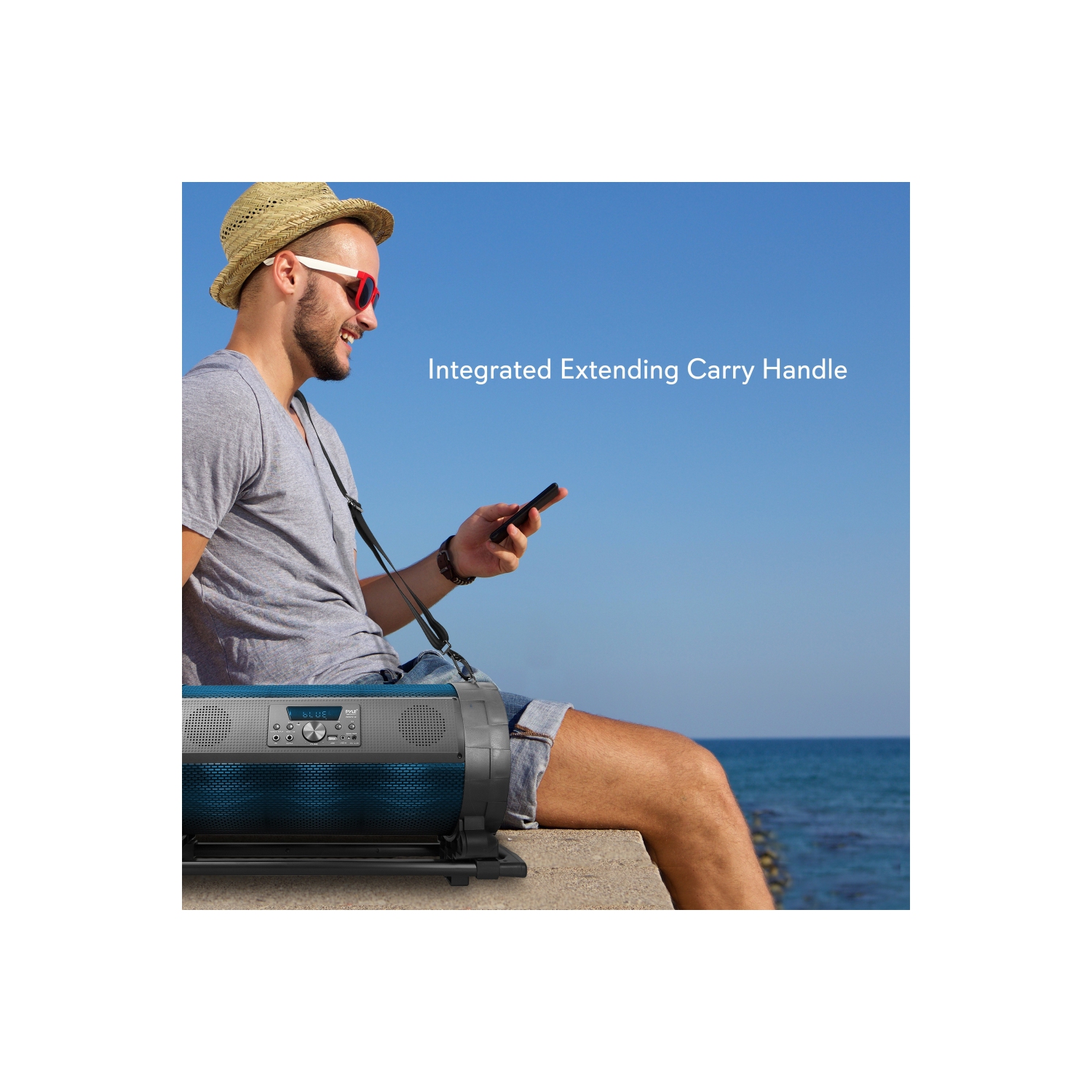 Minichaîne Bluetooth - haut-parleur stéréo sans fil/portatif avec DEL, radio FM et microphone karaoké inclus