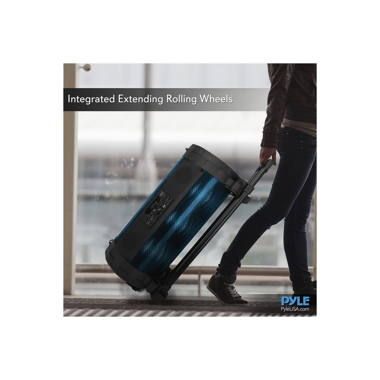 Minichaîne Bluetooth - haut-parleur stéréo sans fil/portatif avec DEL, radio FM et microphone karaoké inclus