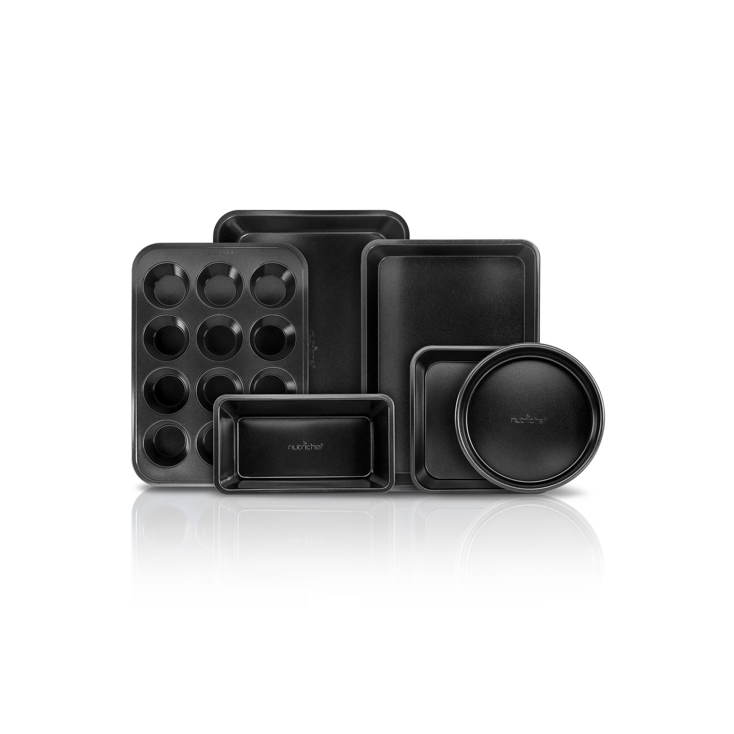 Plaques de cuisson de four de cuisine - acier au carbone, revêtement antiadhésif noir à l'intérieur et à l'extérieur Ensemble de plaques de cuisson