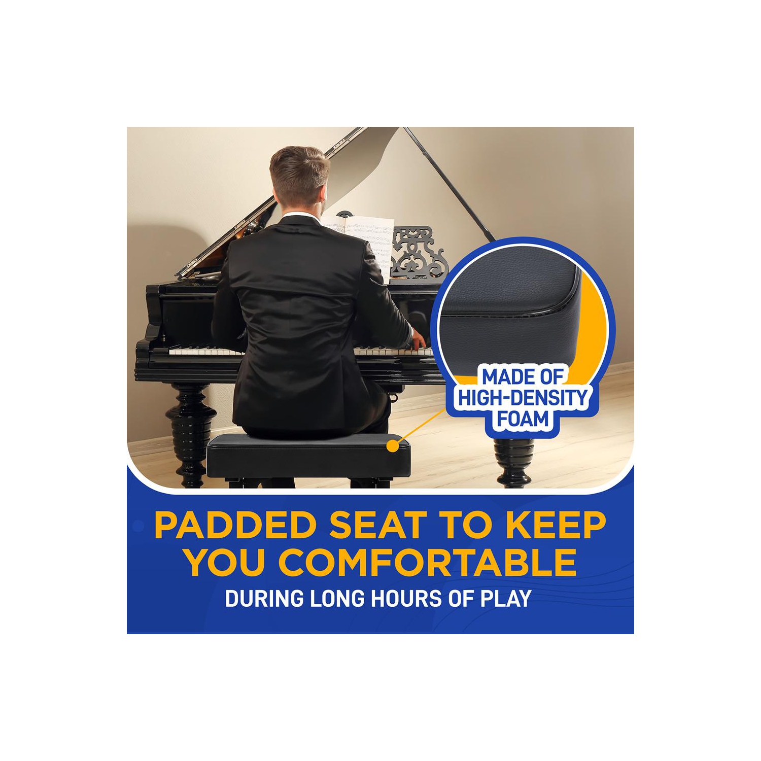 Banc pour piano réglable, tabouret portatif pour siège de clavier pour clavier numérique électronique pianos numériques