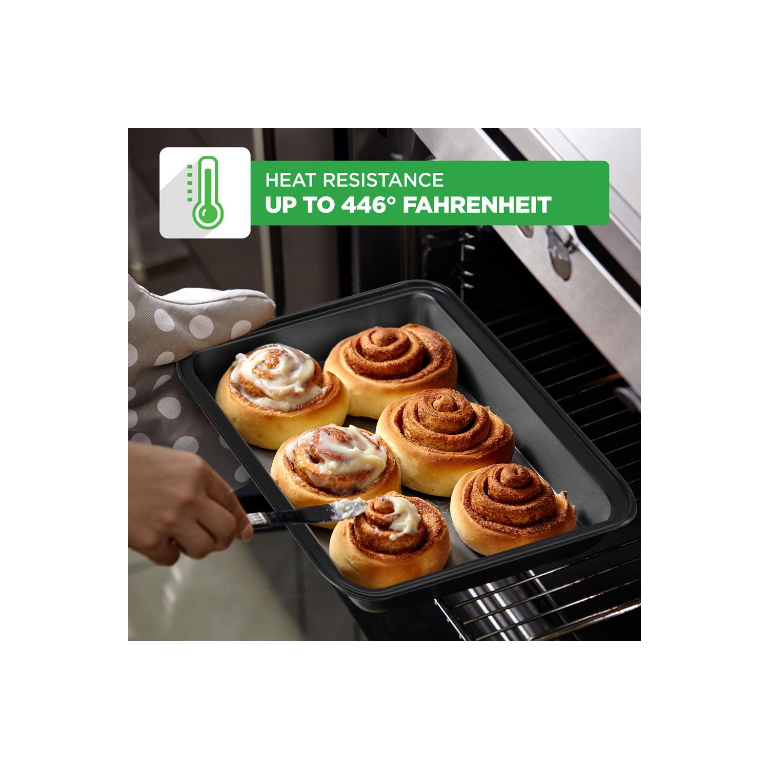 Kitchen Oven Baking Pans - Deluxe Nonstick Gray Coating Inside & Outside Carbon Steel Bakeware Set