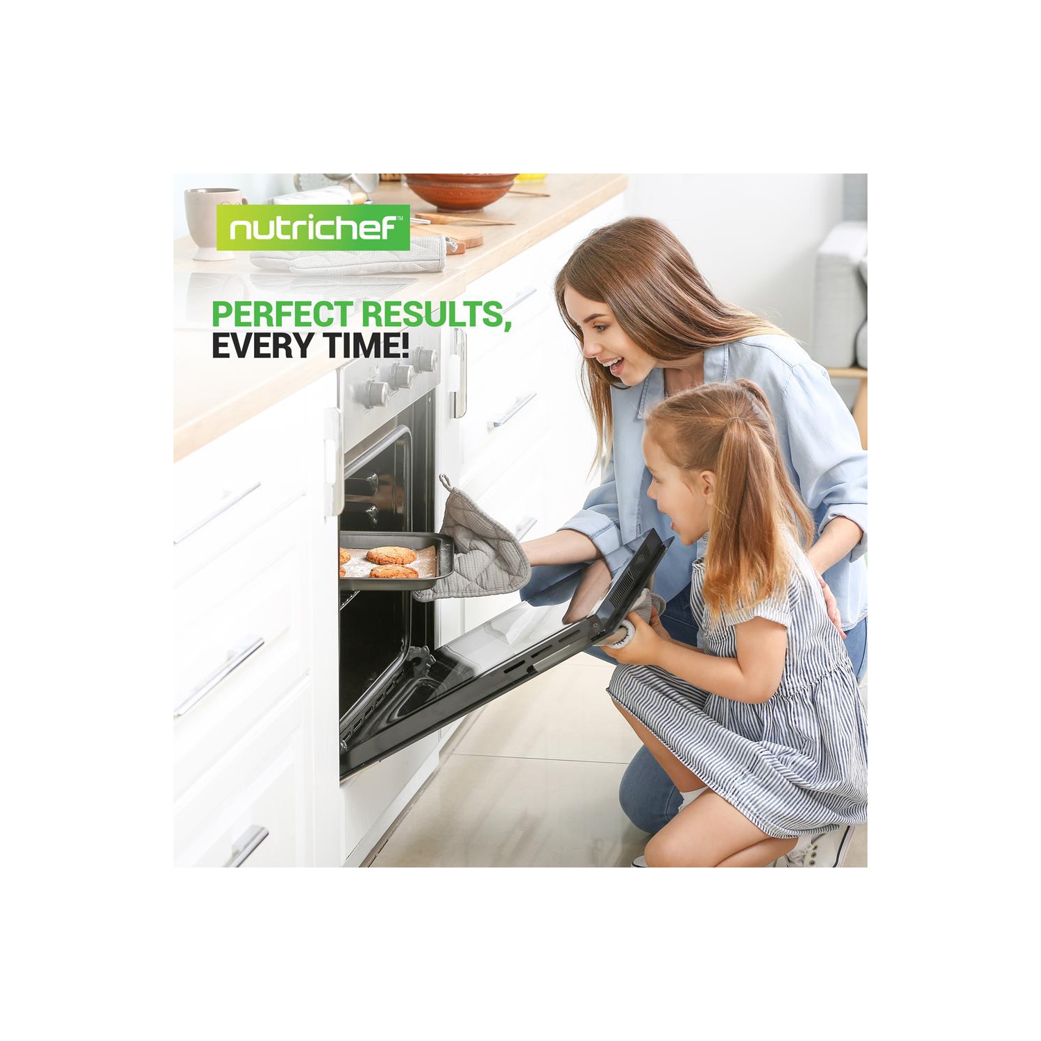 Kitchen Oven Baking Pans - Deluxe Nonstick Gray Coating Inside & Outside Carbon Steel Bakeware Set