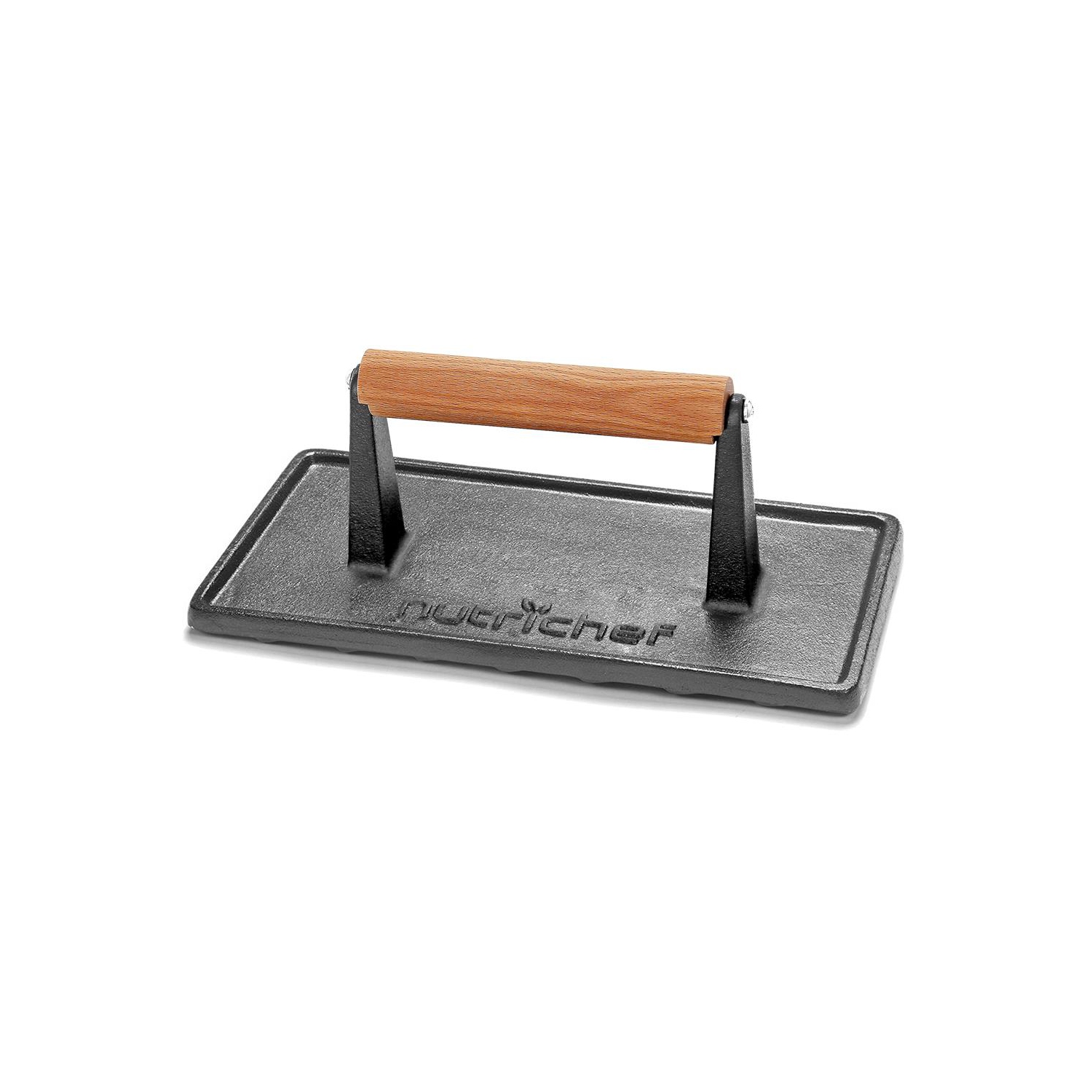 Cast Iron Grill Press - Heavy-Duty Bacon Grill Press with Silicone Handle