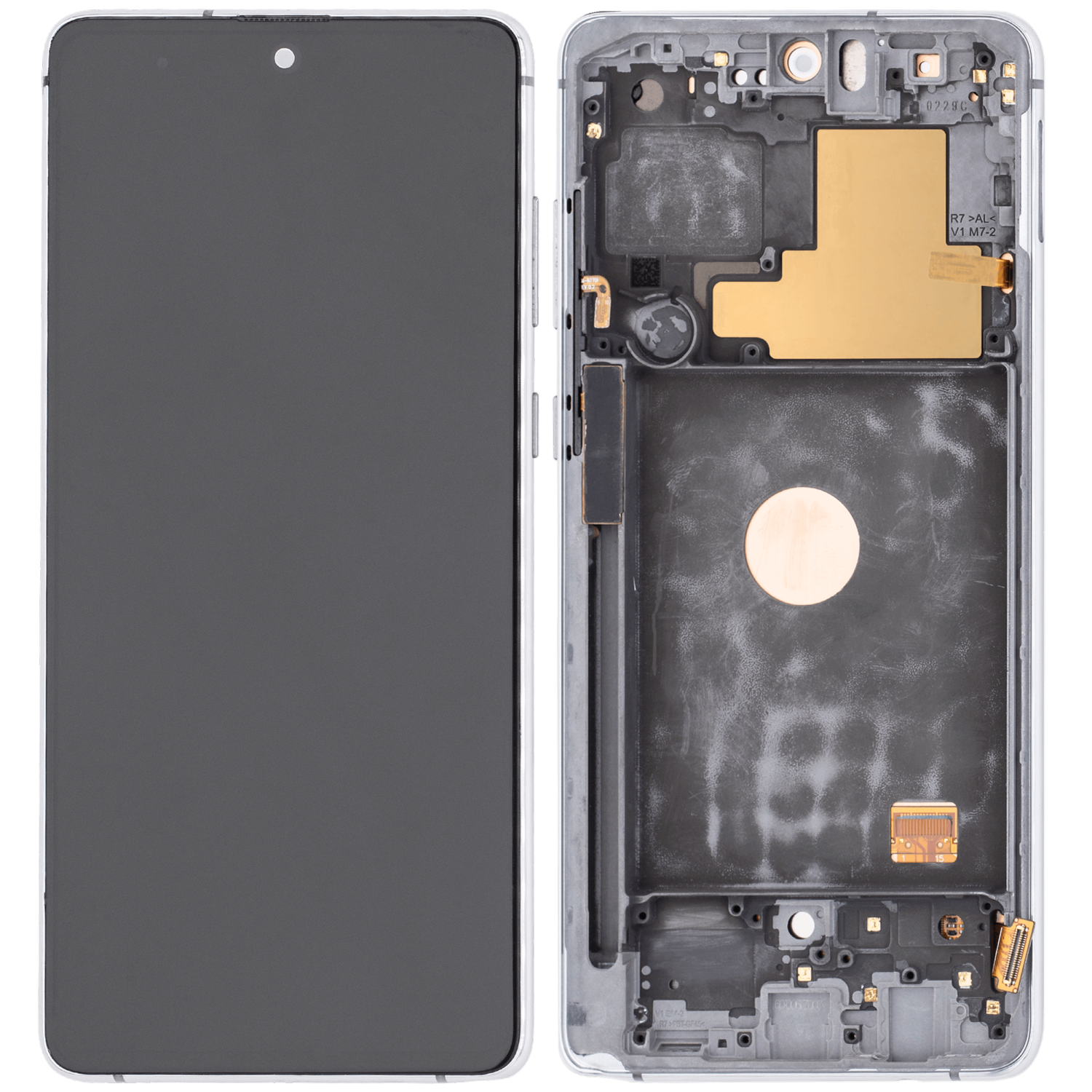 Replacement OLED Assembly With Frame Compatible For Samsung Galaxy Note 10 Lite (Aftermarket Plus) (Aura Glow / Silver)