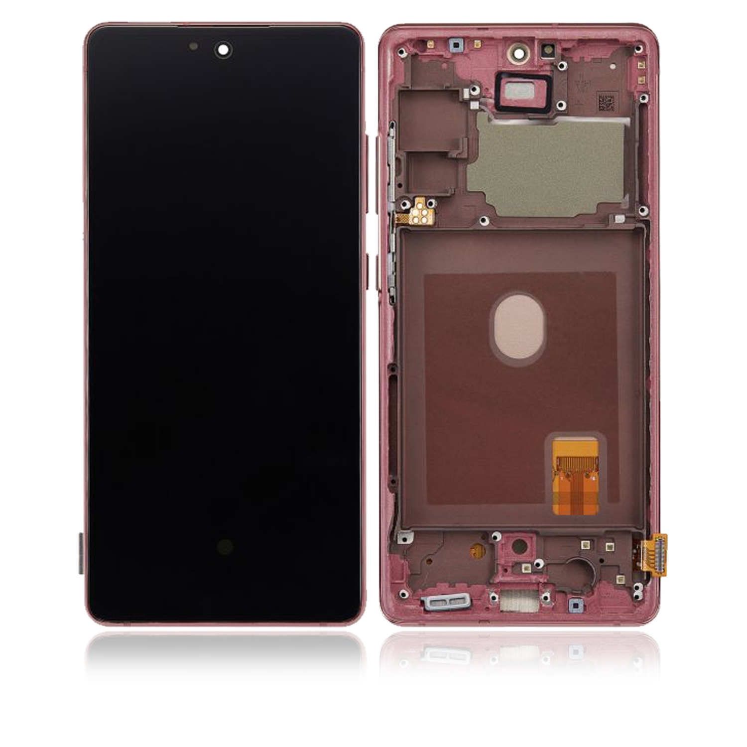Remis à neuf - Assemblage OLED avec cadre compatible pour Galaxy S20 FE 4G/5G (rouge nuage) (version R8) de Samsung
