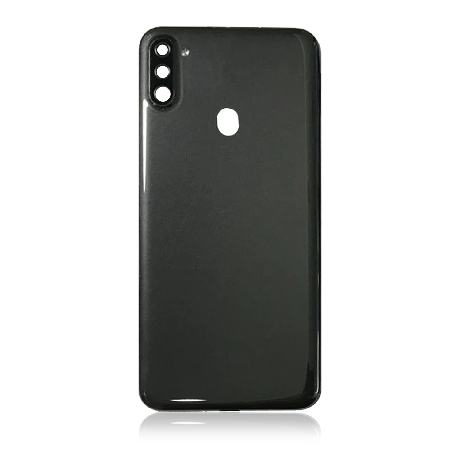 Replacement Back Cover Glass With Camera Lens Compatible Samsung Galaxy A11 (Black) (Service Pack)