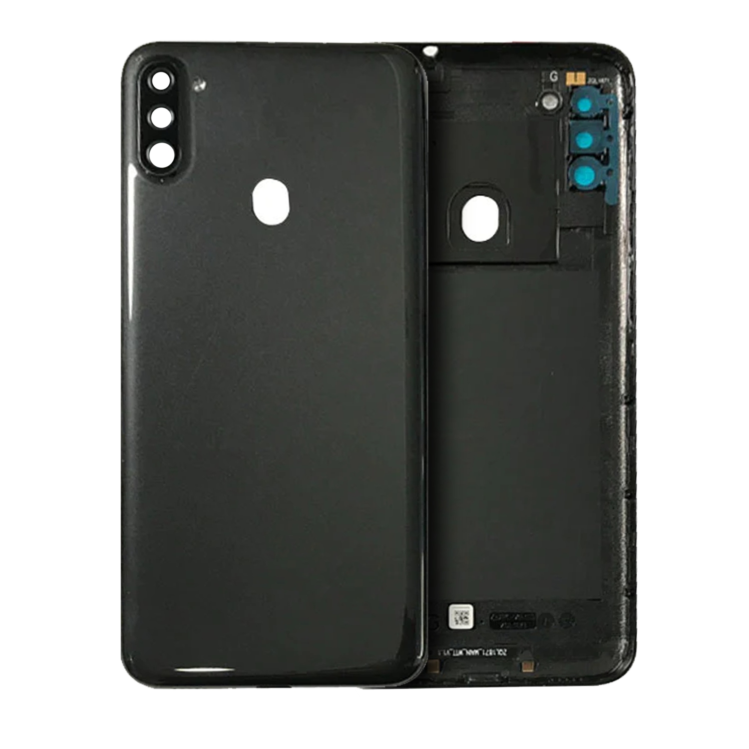 Replacement Back Cover Glass With Camera Lens Compatible Samsung Galaxy A11 (Black) (Service Pack)
