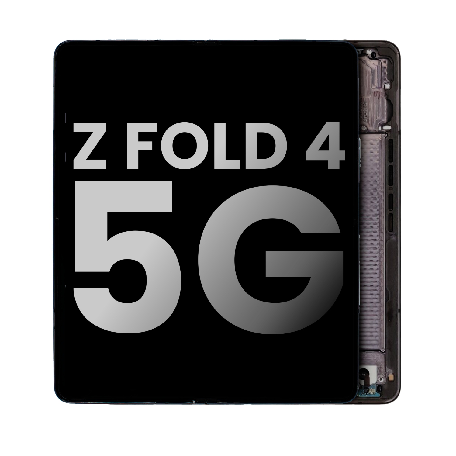 Ensemble DELO de remplacement avec cadre compatible avec le Galaxy Z Fold 4 5G de Samsung (noir fantôme)