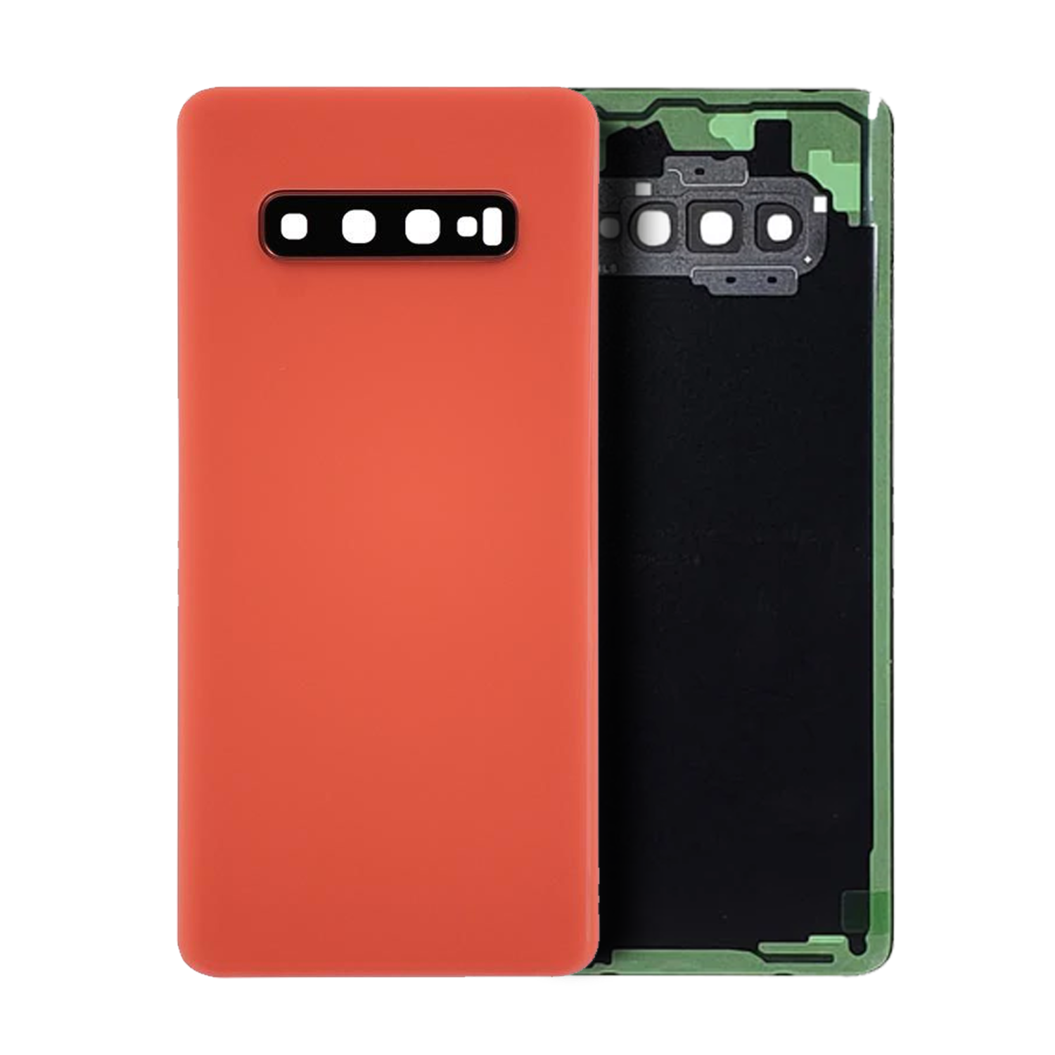 Couvercle arrière de remplacement avec objectif d'appareil photo compatible avec le Galaxy S10 plus de Samsung (Rose flamant)