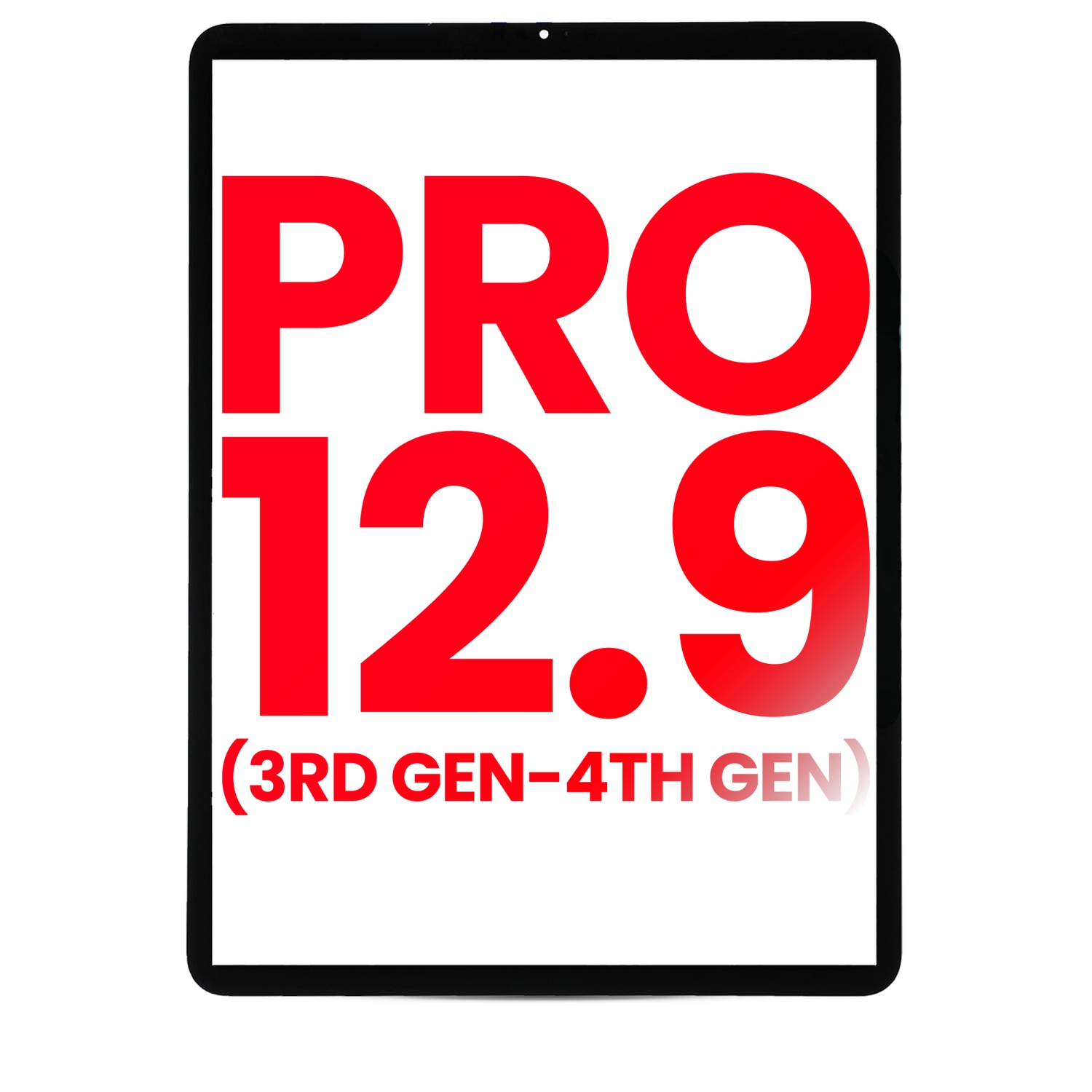 Numériseur de rechange compatible avec iPad Pro de 12,9 po de 3rd génération/12,9 po de 4th génération (après-vente +)
