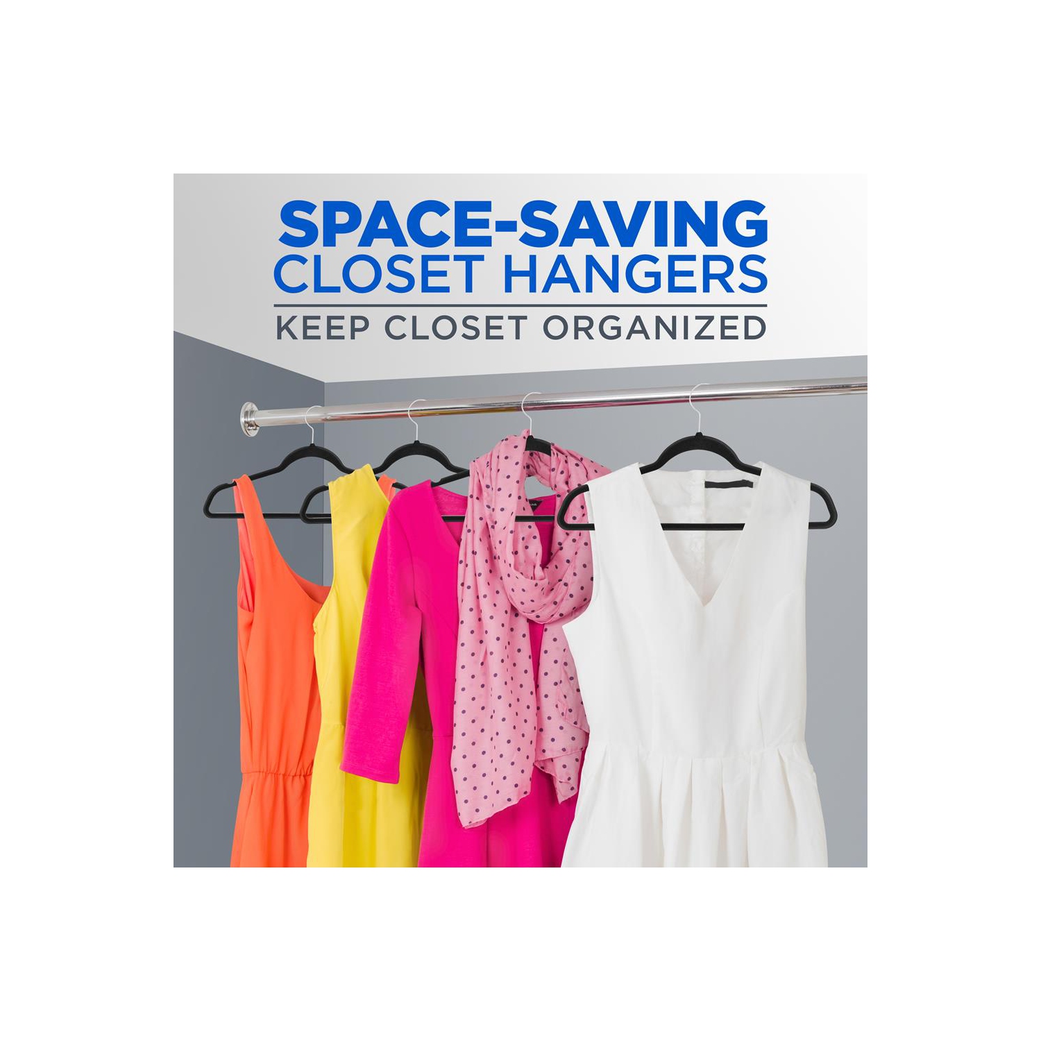 100 Pcs. of Velvet Non-Slip Hangers for Clothes - Heavy Duty Coat Hanger Set with 360° Swivel Hook