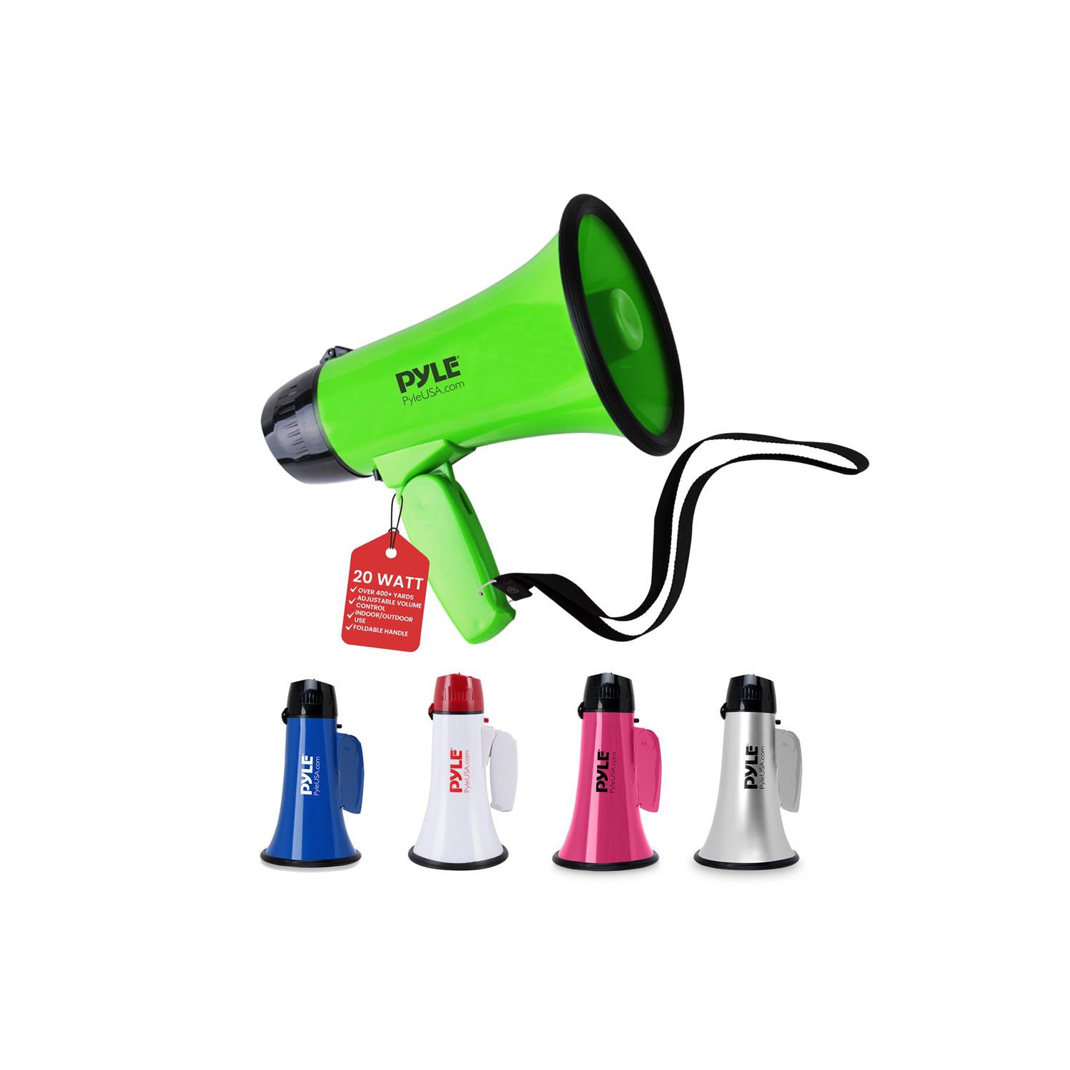 Compact & Portable Megaphone Speaker with Siren Alarm Mode, Battery Operated