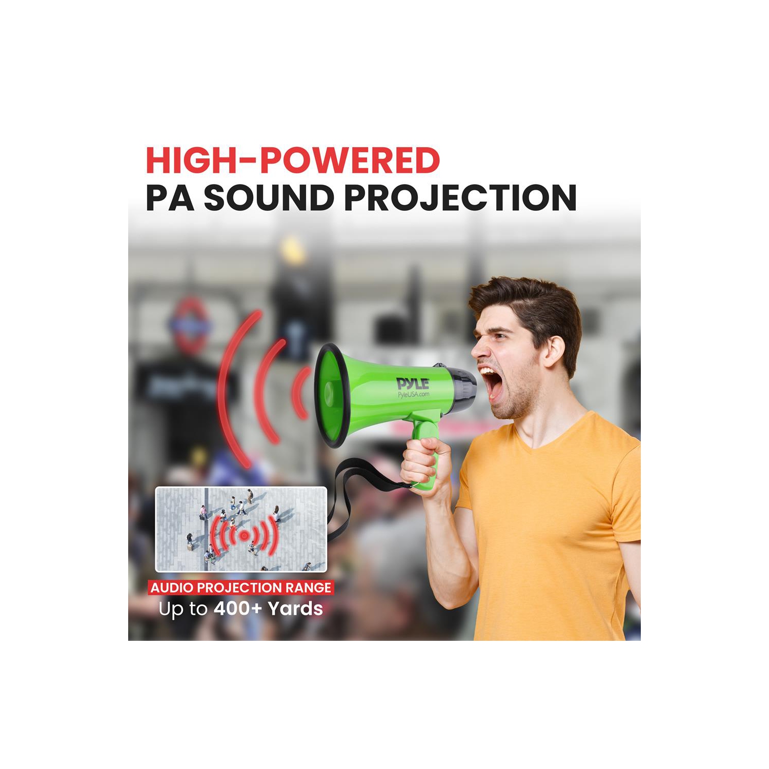 Compact & Portable Megaphone Speaker with Siren Alarm Mode, Battery Operated