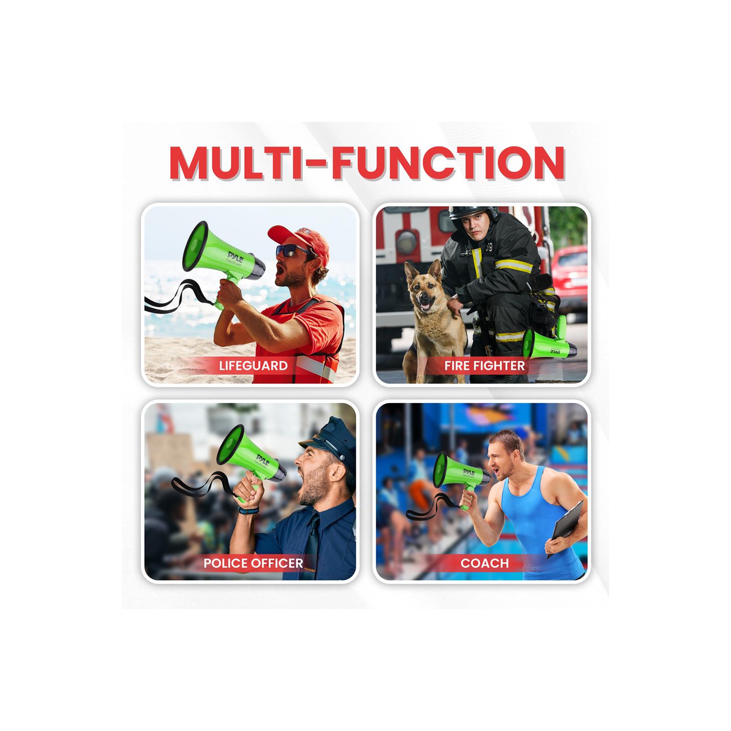 Compact & Portable Megaphone Speaker with Siren Alarm Mode, Battery Operated