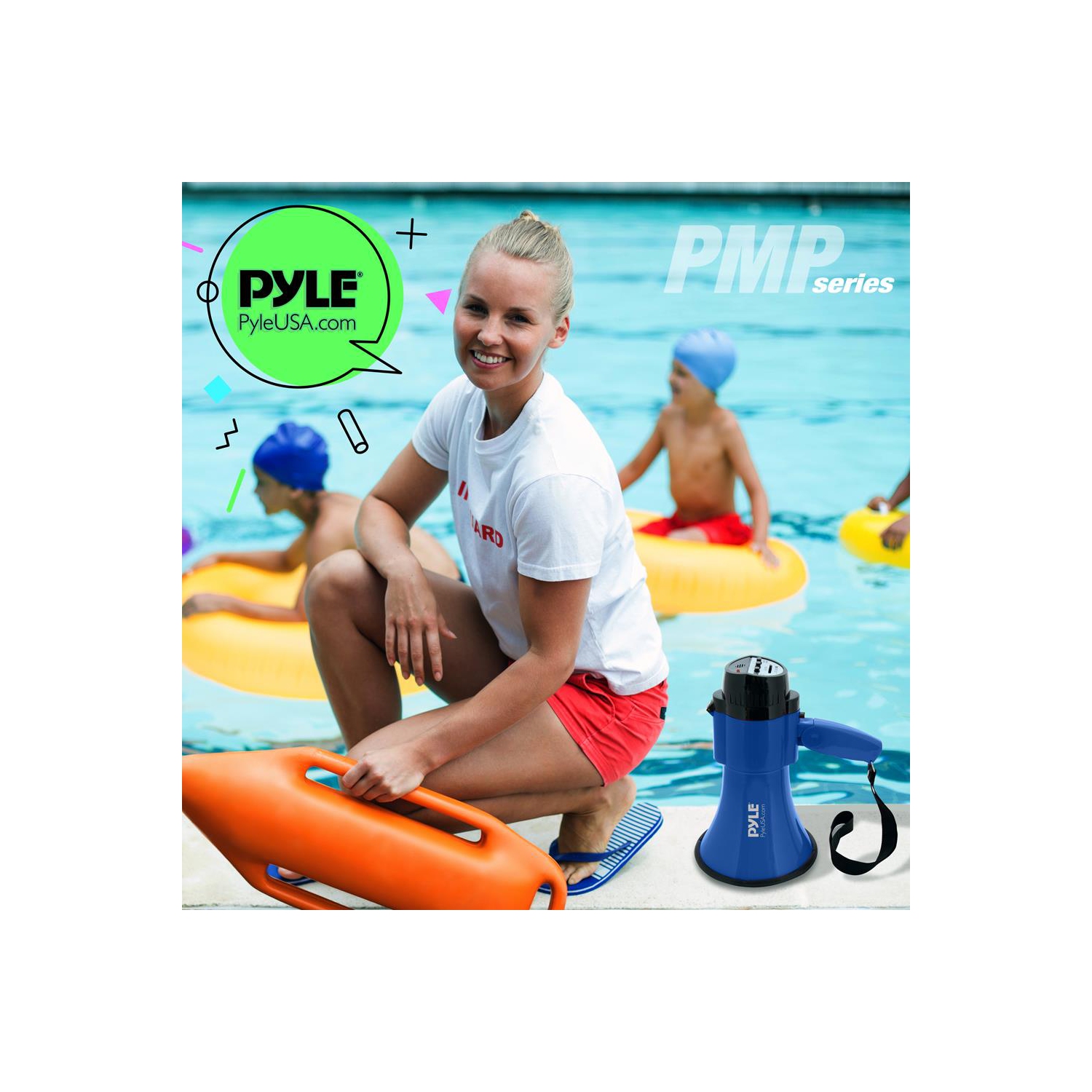 Haut-parleur de mégaphone compact et portatif avec mode alarme de sirène et volume réglable, alimenté par piles