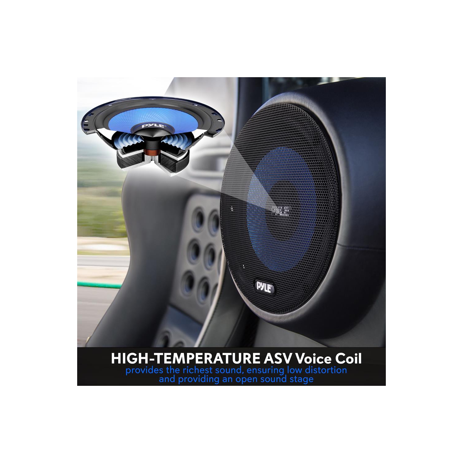 Two-Way Component Speaker Systems - One Pair 6.5'' Two-Way Component Kit, 360 Watts w/ 4 Ohm Impedance and 1'' High-Temperature ASV Voice Coil