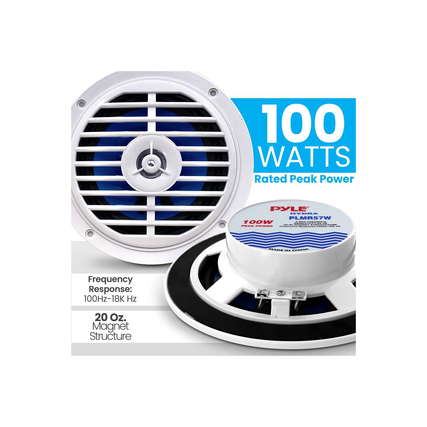 5 1/4'' Dual Cone Waterproof Stereo Speaker System