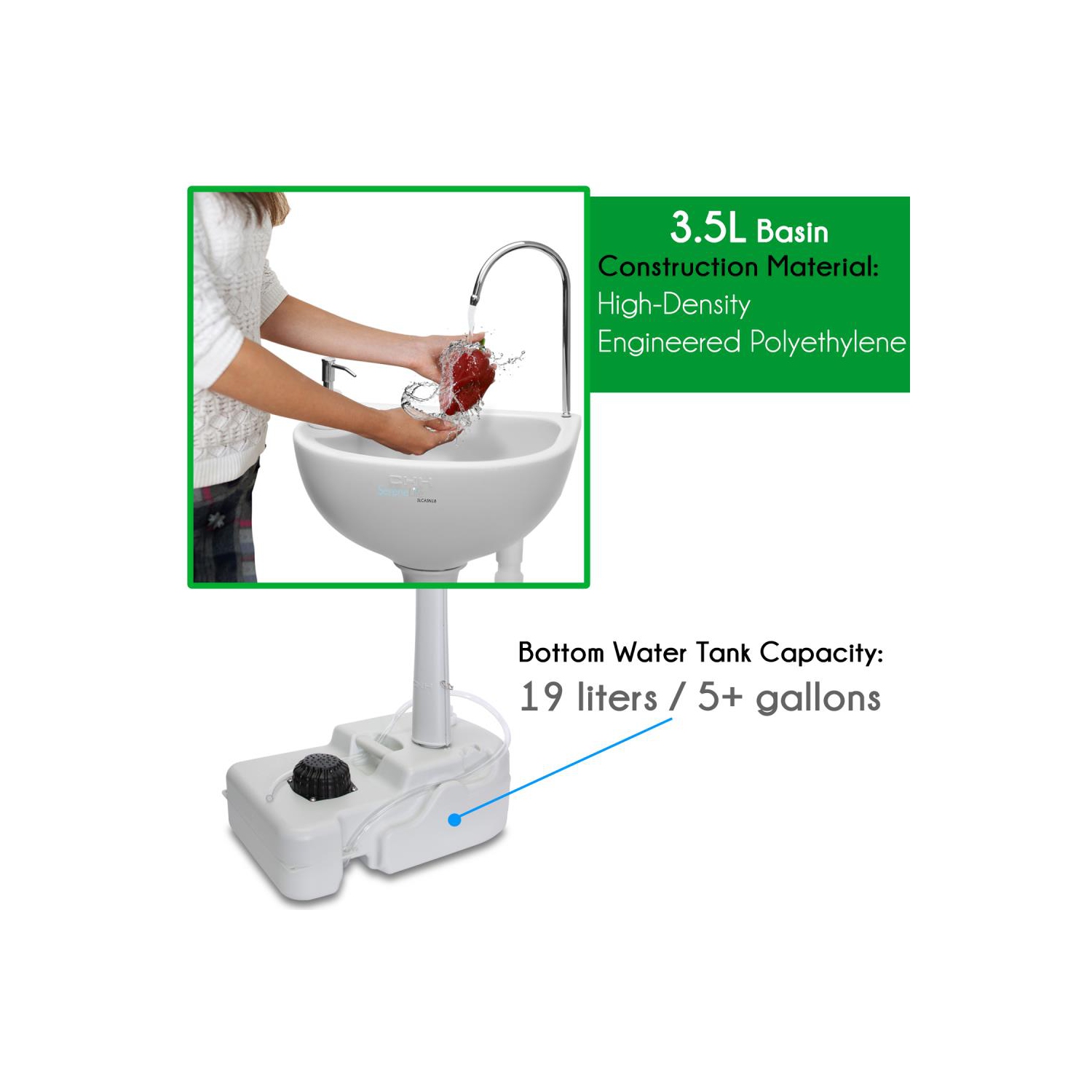 Portable Hand-Wash Sink / Water Faucet Washing Station