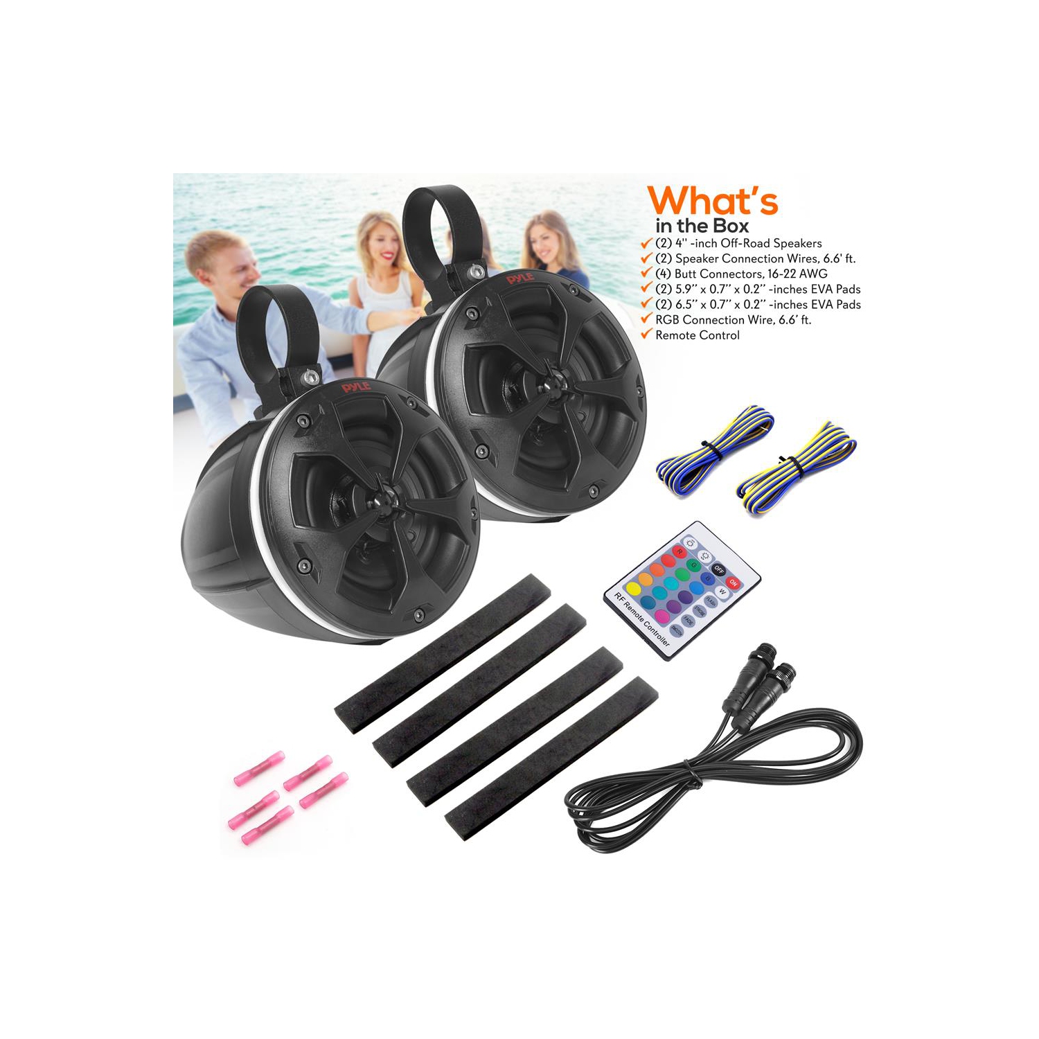 2-Way Dual Waterproof Off-Road Speakers For Outdoor Adventures With Durable Design All Devices Compatible