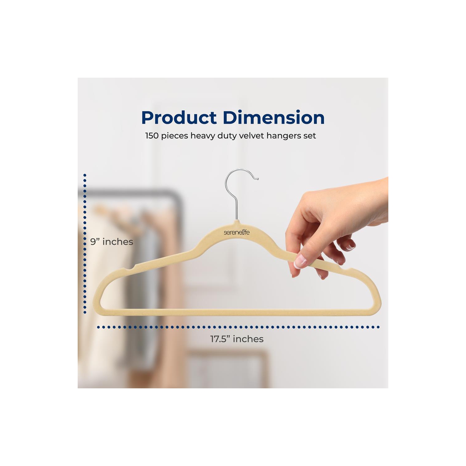 150 Pieces Velvet Hangers - Non-Slip, Sturdy, and Heavy Duty Coat Set with 360° Swivel Hook for Clothes