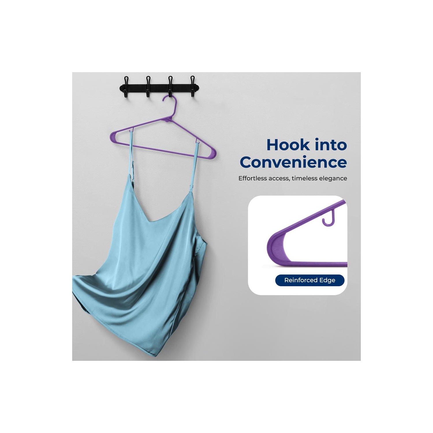 150 Pieces Plastic Hangers - Non-Slip, Sturdy, and Heavy Duty Coat Set with 360° Swivel Hook for Clothes
